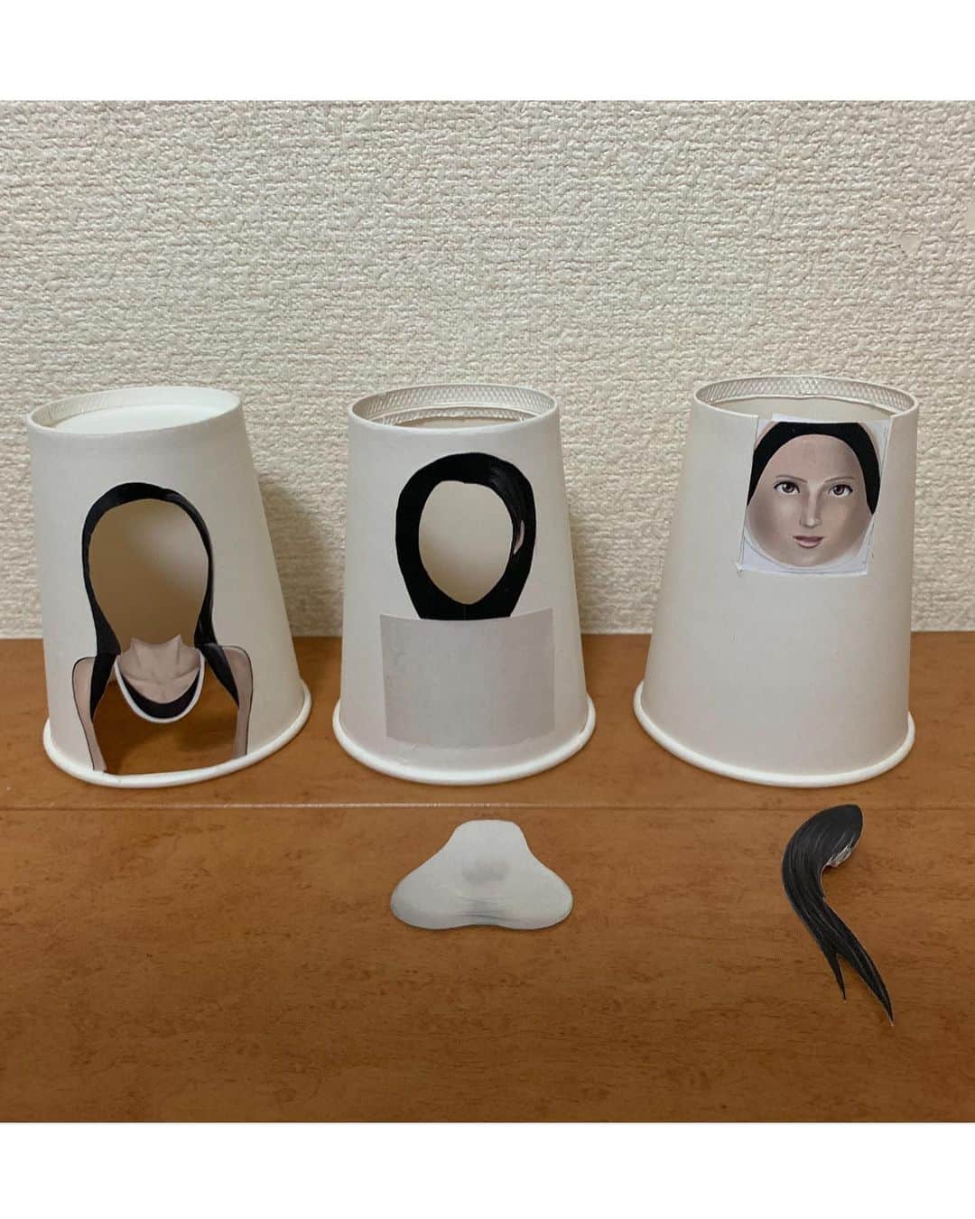 しんらしんげさんのインスタグラム写真 - (しんらしんげInstagram)「紙コップでFFのティファっぽい人を作りました。 Tifa papercup art. #紙コップ　#工作　#FF7 #ff7remake  #FF7R #ティファ　#Tifa #papercup #art #kawaii」8月24日 19時03分 - shin.2580