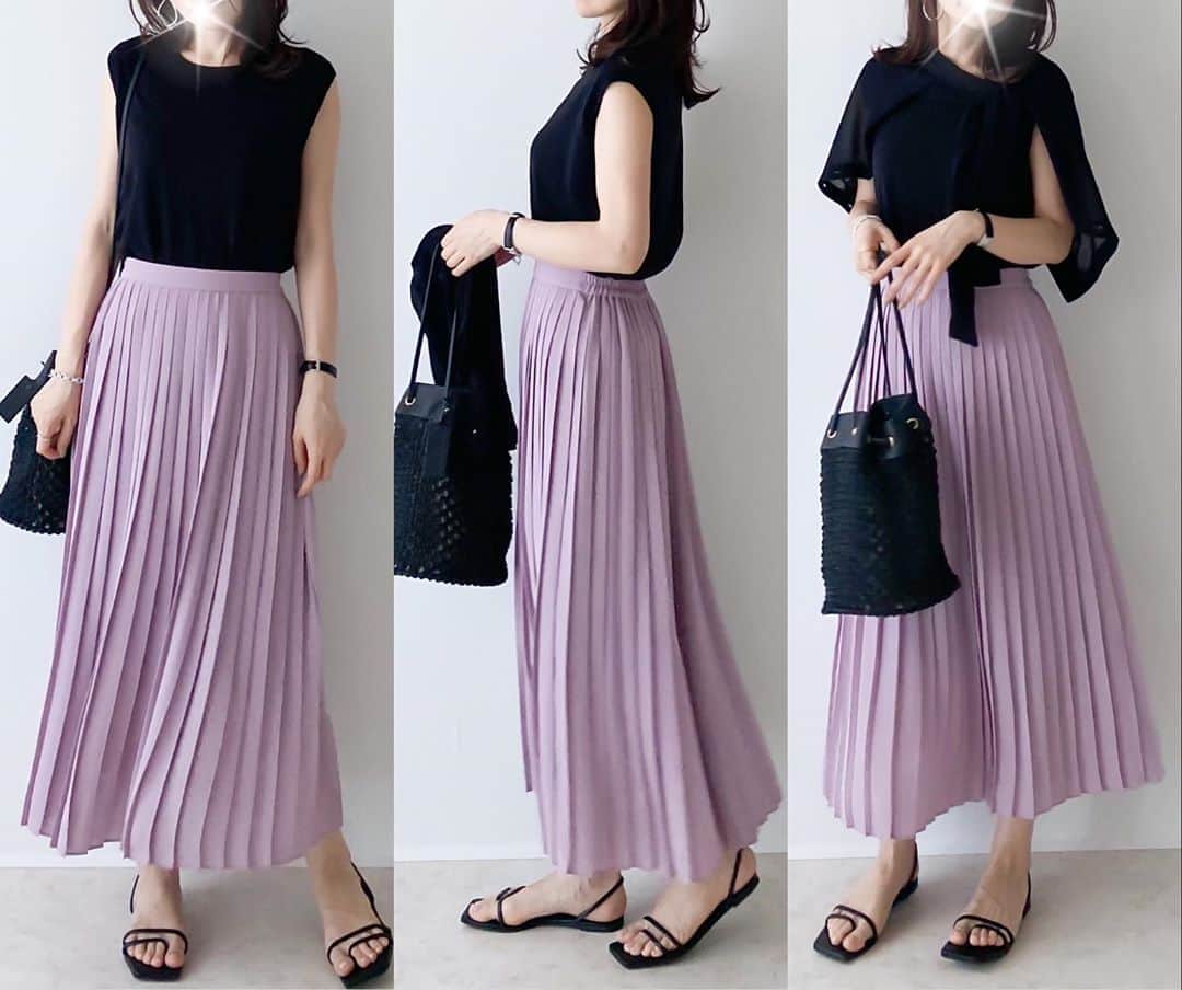 Umyさんのインスタグラム写真 - (UmyInstagram)「・ ・ #ユニクロコーデ black × purple ・ トップス#and_Me カーデ#UNIQLO#シフォンプリーツロングスカート スカート#UNIQLO バッグ#POTIOR 靴#ミンキーミー ・ ・ ブログ更新しました✎ 上に載せているURLから見られます◡̈ ・ #ユニクロ#ユニクロコーデ#ユニジョ#uniqloginza#uniqloginza2020ss #ootd#instafashion #coordinate#コーディネート#大人コーディネート#きれいめコーデ#大人カジュアル#大人ファッション#30代ファッション#r_fashion#OOTD#KURASHIRU#kaumo_fashion#ponte_fashion#ootd_kob#locari」8月24日 20時37分 - umy.umy.umy