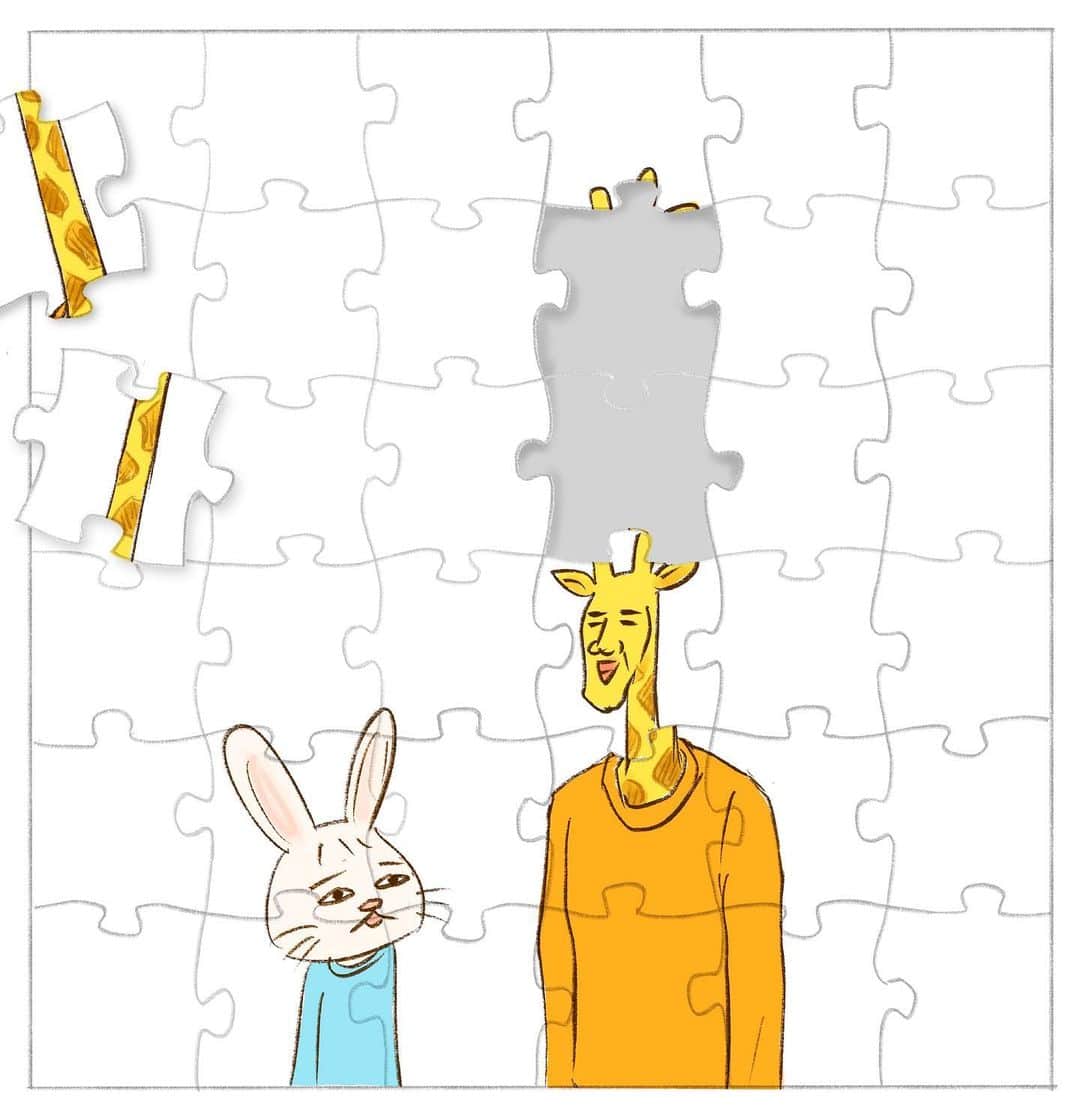 のインスタグラム：「🐇🦒」