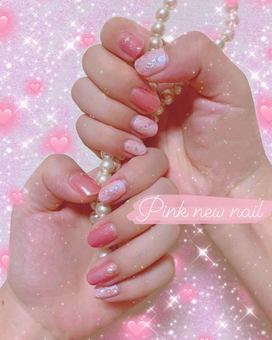 れいのインスタグラム：「﻿ ﻿ UR GRAM RS-2 とPK-5 のピンク﻿ 発色もいいしすごくお気に入り😽💖﻿ ﻿ #ネイル #ピンクネイル #100均ネイル #urgram #pink #nails #newnails #happy #instagood #instalike」