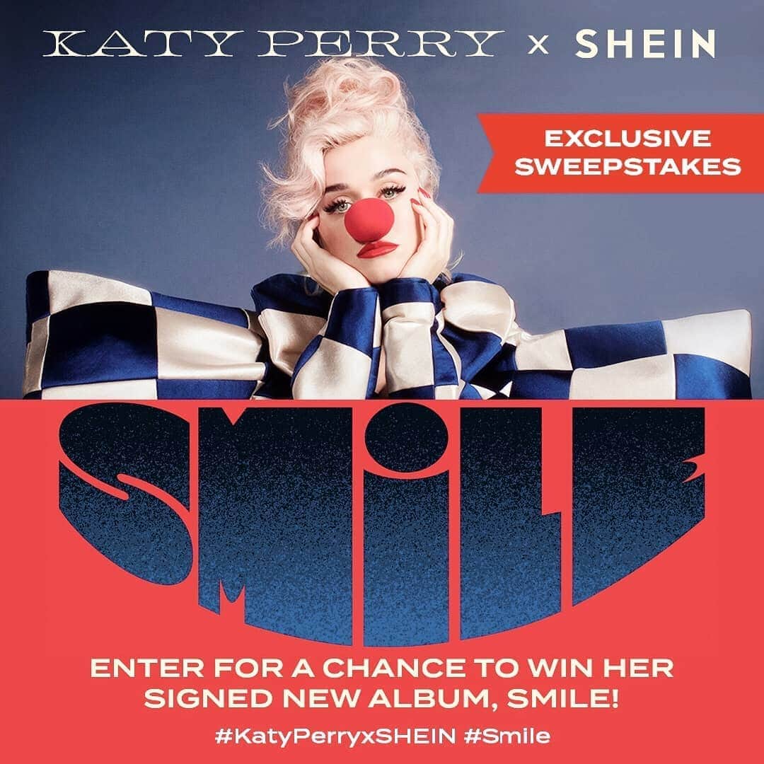 SHEINさんのインスタグラム写真 - (SHEINInstagram)「O.M.G! 🎙✨ Guess who our next edit is with?  The QUEEN, @KatyPerry! To celebrate her album SMILE releasing 8/28 (you can pre-order yours starting 8/23!), we're giving away 20 copies of her new album!  Prizes:  1 x Winner will receive all of Katy Perry's Picks from SHEIN 20 x Winners will recieve Smile albums signed by Katy Perry (US customers only)  🌟 How to enter: 1. Follow @SHEINofficial & @SHEIN_US 2. Tag 3 friends 3. Repost & add hashtag #KatyPerryxSHEIN  ✨ Bonus: Repost this giveaway in your stories to DOUBLE your chances!  Winners will be announced 8/31 on @SHEINofficial's stories!」8月24日 23時24分 - sheinofficial