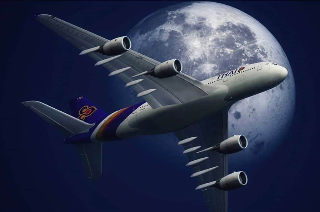のインスタグラム：「Fly me to the moon 🌝  let me play among the stars ⭐️ Credit pic @if.india @if_airindiavirtual」