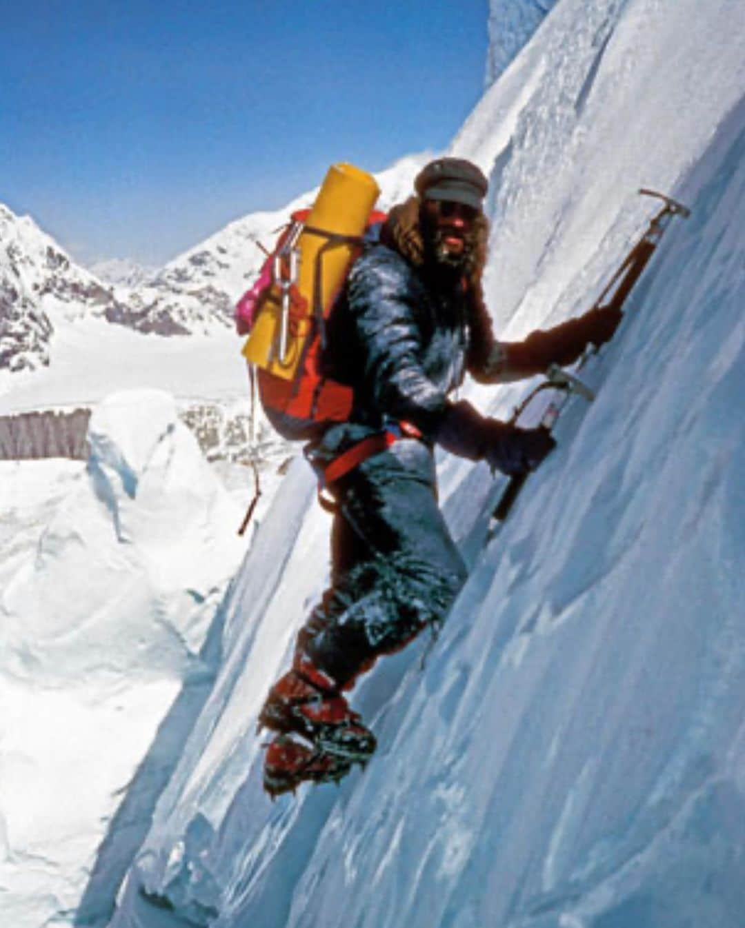 コンラッド・アンカーさんのインスタグラム写真 - (コンラッド・アンカーInstagram)「Doug Scott is a legendary climber. His climbs in the Himalaya were the foundation for a generation worth of dreams of climbing.  The 1975 ascent of the Southwest face of Everest was the real deal. The ascent of the south face of Shishapangma, pictured here, was another climb of the ages.  More than climbing Doug has helped the communities that intertwine with his life. @communityactionnepal is dedicated to helping rural Nepal.   In March Doug was diagnosed with cerebral lymphoma, a type of brain cancer. Subsequently, he has been limited  to the ground floor of his home in the Lake District. To celebrate his legacy @communityactionnepal has partnered with all of us (yes you the one reading this) to create the  Everest Challenge 2020.   Climb stairs / boulders / ramps / anything 20 times, post to social media  and consider a donation the @communityactionnepal.   Find five friends and have them join in!   Thanks Doug for your dedication to the people of Nepal. Respect!   #everestchallenge2020」8月25日 3時14分 - conrad_anker