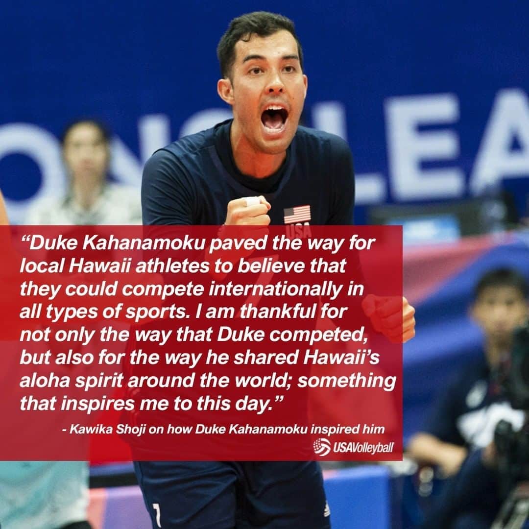 USA Volleyballさんのインスタグラム写真 - (USA VolleyballInstagram)「Beyond his competitive inspiration, Olympian Duke Kahanamoku shared Hawaii's aloha spirit with the world. This is something that U.S. Men's National Team athlete @kshoji7 is inspired to continue through his volleyball career.  #DukesOceanFest #DukesDay2020」8月25日 6時25分 - usavolleyball