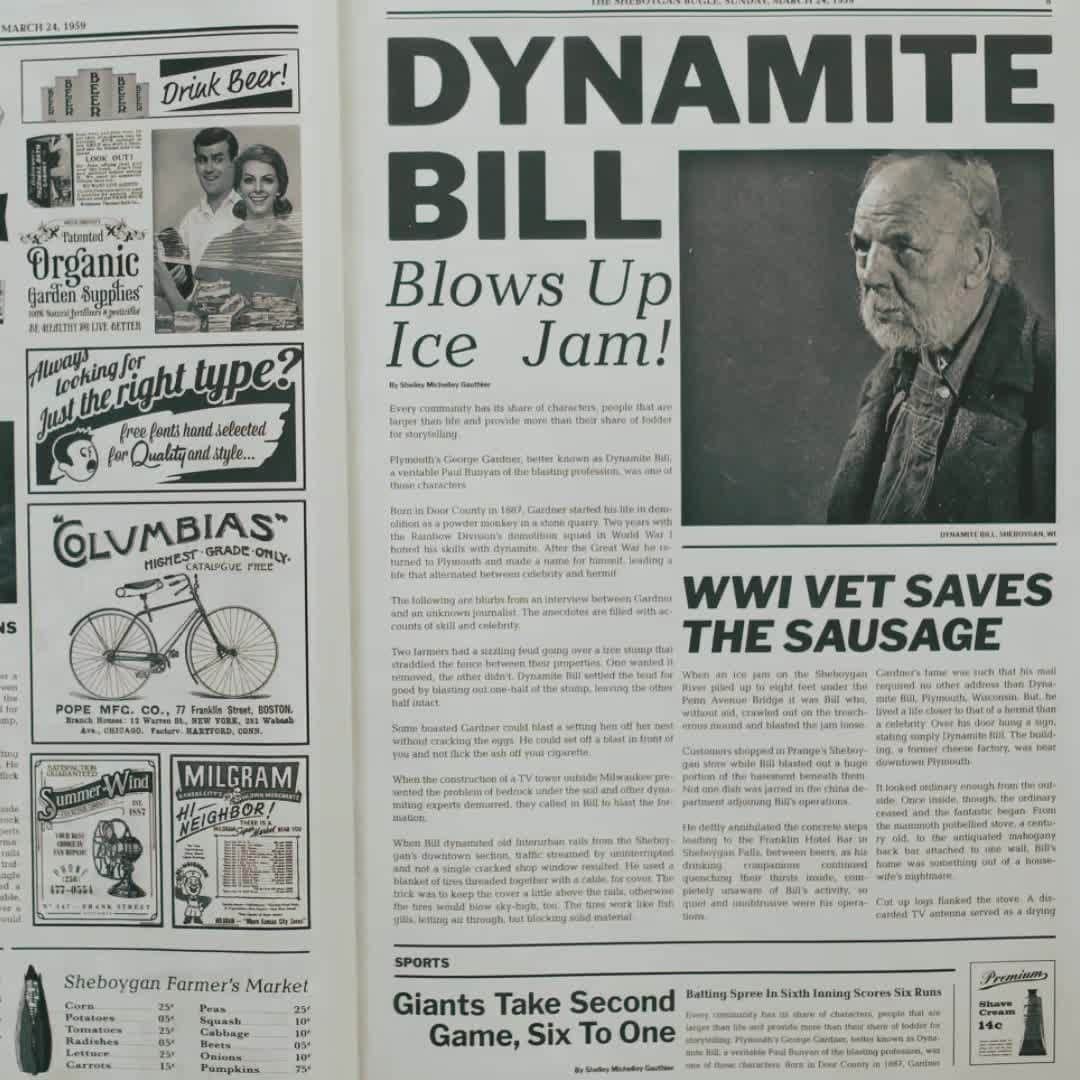 ジョンソンヴィルのインスタグラム：「Did you know a WW1 explosives expert saved Johnsonville from near certain demise? Learn more about the fateful decision to call upon Dynamite Bill, and other interesting #ForkInTheRoad decisions, as we celebrate our 75th year as a #familyowned company at the link in our bio. http://bit.ly/JVL75th  #75years #75thAnniversary #MadeInTheUSA #YouCantSpellSausageWithoutUSA」