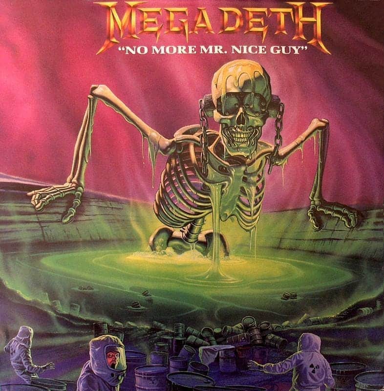 のインスタグラム：「As we were regrouping the band lineup during 1989—which would eventually become the well-known ‘Rust in Peace’ lineup by early 1990—the opportunity came our way to do a soundtrack for the Wes Craven film, Shocker. The song was Alice Cooper's infamous "No More Mr. Nice Guy" which we recorded and filmed the video for as a three-piece (Marty Friedman would join the band and round out the lineup the following February, 1990).  The film, Shocker was a Wes Craven directed feature film and the launch of the soundtrack was held at the China Club in Hollywood, where Alice Cooper made his appearance as the henchman to electrocute Dave Mustaine, as a recreated portrayal of the movie's villain character.   Pre-order Dave Mustaine’s new autobiography, RUST IN PEACE available from Amazon, Barnes & Noble, Target and more. Details, bundles and links at megadeth.com」