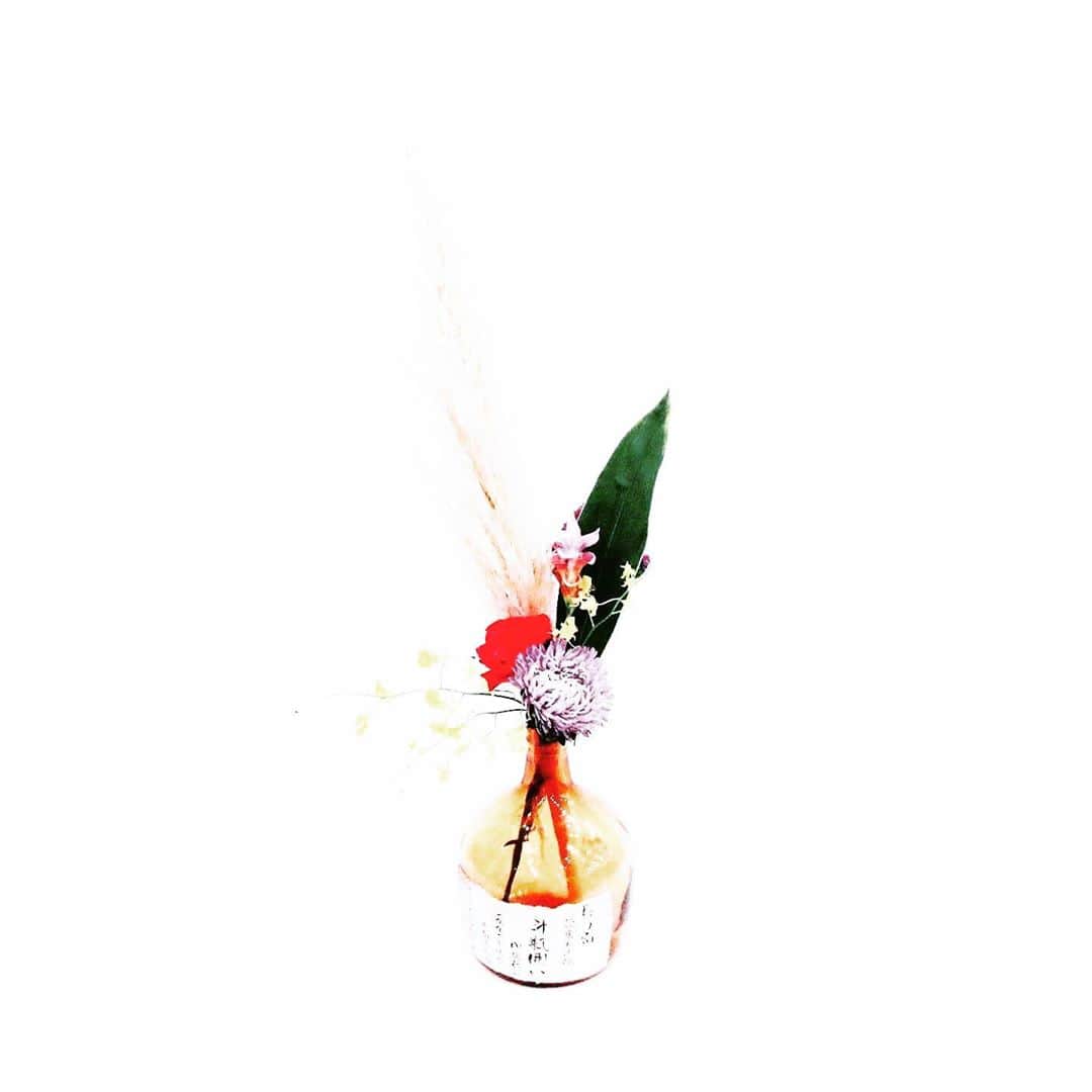 宮田麺児さんのインスタグラム写真 - (宮田麺児Instagram)「練習。  #日本酒 #4合花瓶 #生け花 #活け花 #花 #花道 #花いけ」8月25日 9時32分 - miyatamenji