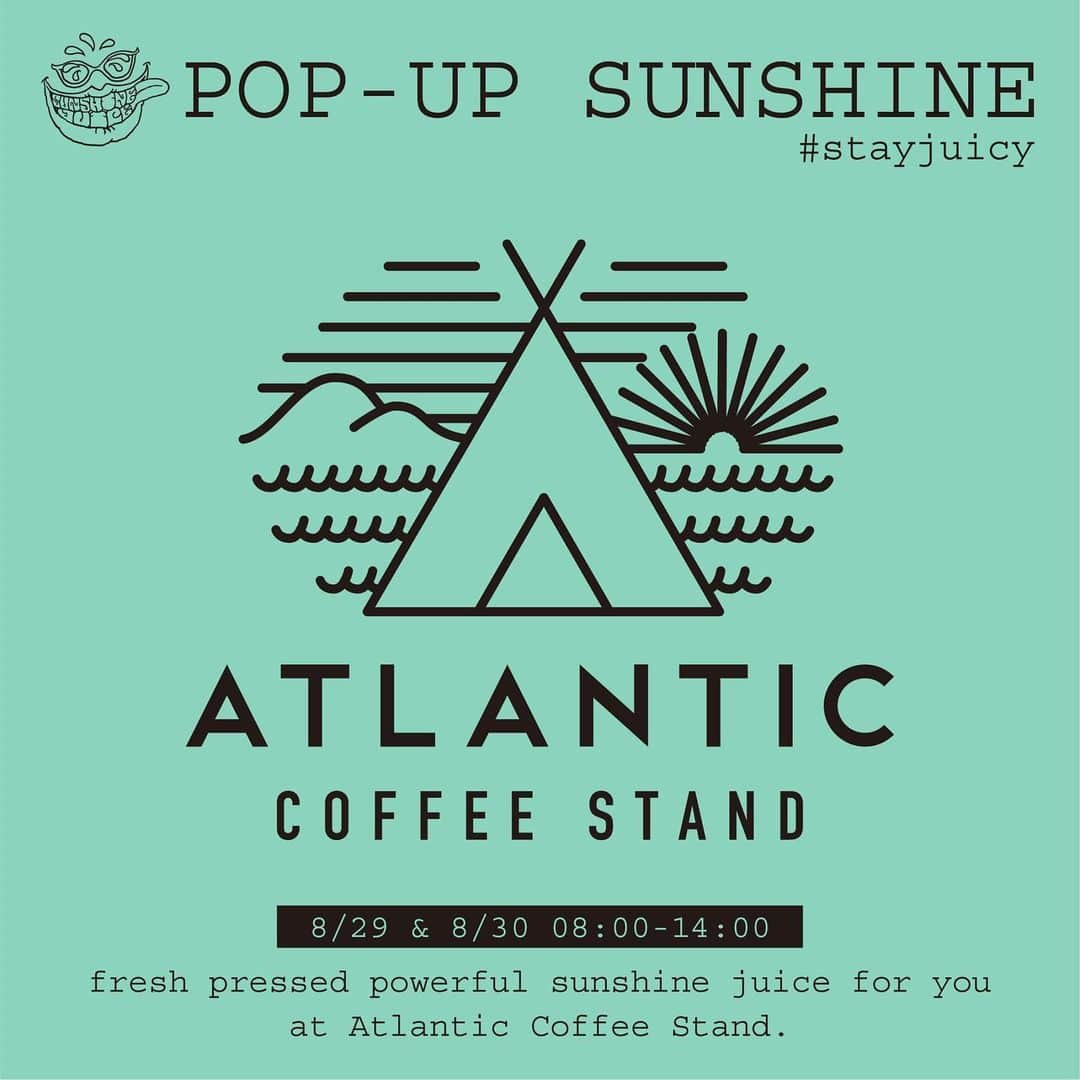 Sunshine Juiceさんのインスタグラム写真 - (Sunshine JuiceInstagram)「8月最後の週末は千葉県一宮のAtlantic Coffee Stand @atlanticcoffeestand でPop-Up Sunshineです🌞夏も終わりに近づいていますが、ぜひお時間があればお立ち寄りください。サーフィンの前でも後でも、ビーチタイムの途中でも。一宮エリアの野菜や果物、蜂蜜なども使って美味しいフレッシュパワフルジュースを作ります💪🏽美味しいコーヒー by オーナーの　@yossyalaia さんや、素敵なアート展　by @kei_otsuka さんも開催しているそうです、海沿いでいい時間過ごしましょう🌈 Atlantic Coffee Stand : 千葉県長生郡一宮町一宮10091-1  Pop-up Sunshine at Atlantic Coffee Stand in Ichinomiya , Chiba. super nice beach vibes with great coffee and art show. we will be making powerful fresh juice with local grown produce. come by before / after surf✌🏻 #stayjuicy #sunshinejuice #サンシャインジュース　#atlanticcoffee #千葉　#一宮」8月25日 9時47分 - sunshinejuicetokyo