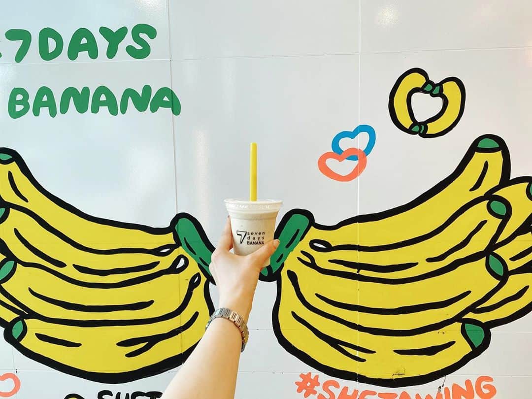 東森美和のインスタグラム：「#7daysbanana  伊勢の美味しいバナナジュース🍌 東京には大井町にもあるよ♪」