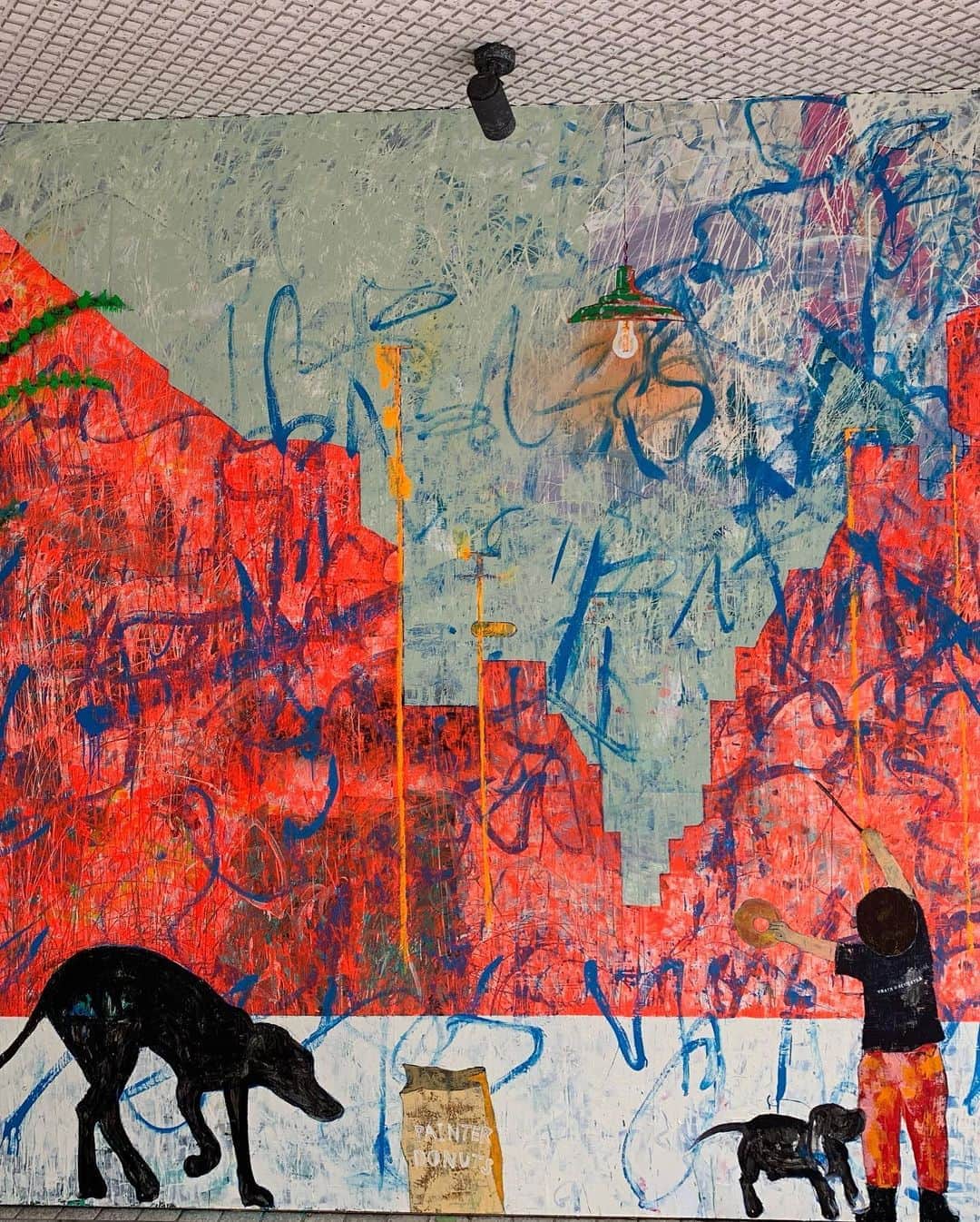 宮城麻里子さんのインスタグラム写真 - (宮城麻里子Instagram)「#パレット久茂地9F 楽しい壁画を見つけました^ ^  #blanco_uenoya  #田本精一郎」8月25日 12時52分 - miyagimariko