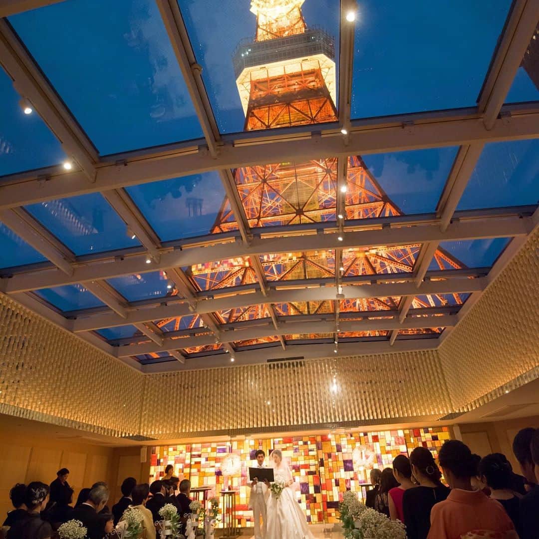 東京タワーの麓の結婚式のグルメインスタ
