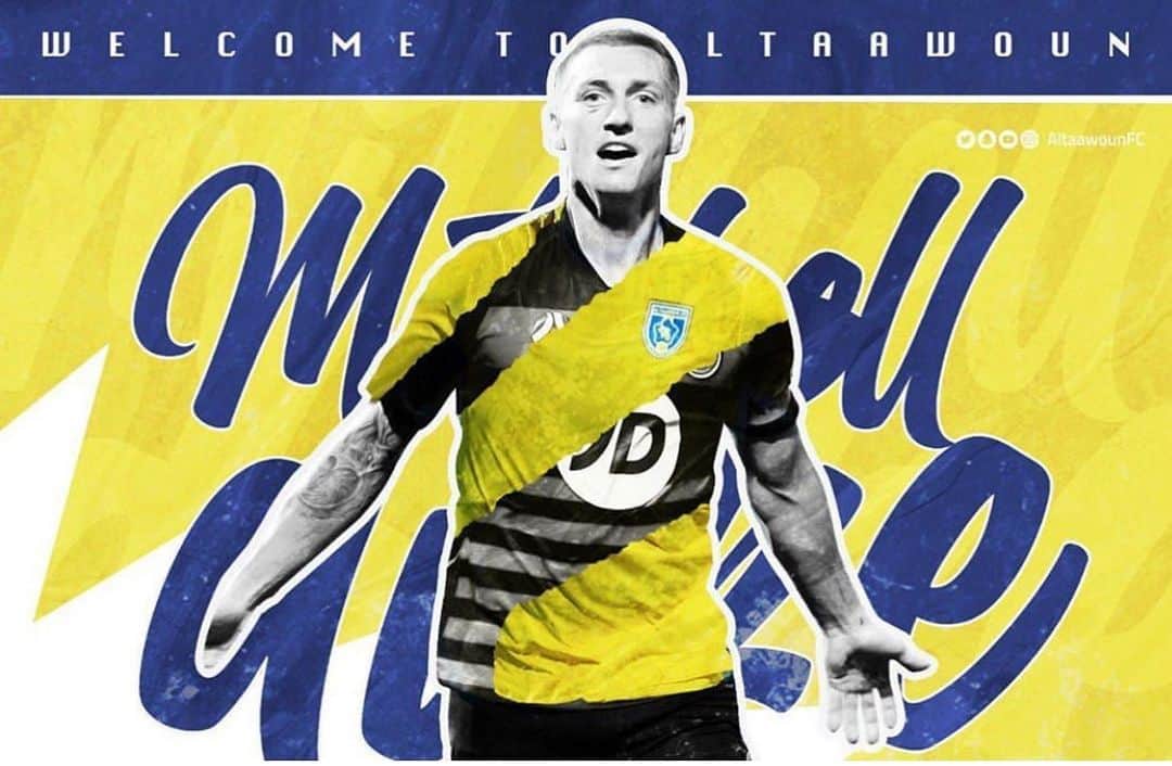 ミッチェル・デュークのインスタグラム：「Finally arrived in Saudi Arabia and ready to start my new challenge with @altaawounfc 💪🏼🔵🟡 thank you to everyone who has sent me such supportive messages 👊🏼」