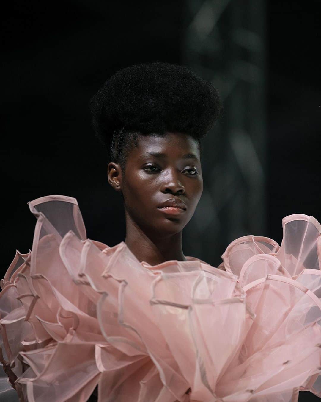 スリーアズフォーのインスタグラム：「Back in 2019 we were invited to Lagos / Nigeria to present our “Human Plant” collection, which is an intersection of Anatomy and Botany, revealing the relationship between humans and our cosmic cousins, the plants.  The collection was rendered various shades of skin colors celebrating human diversity of colors as ONE with the plants. Picture by @eva.al.desnudo #humanplant #nigeria #lagos #nigerialagos」
