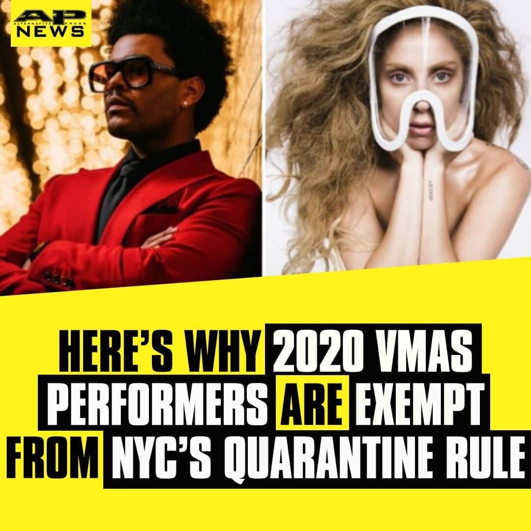 Alternative Pressさんのインスタグラム写真 - (Alternative PressInstagram)「All of the performers for the 2020 MTV @vmas aren’t required to do a 14-day quarantine despite NYC’s mandatory rules ⁠ LINK IN BIO⁠ .⁠ .⁠ .⁠ #vmas #videomusicawards #mtvvmas #mtvvideomusicawards #vmas2020 #videomusicawards2020 #mtvvmas2020 #mtvvideomusicawards2020 #vmaperformers #videomusicawardperformers #mtvvmaperformers #mtvvideomusicawardperformers #socialdistancing #socialdistancingguidelines #alternativepress #altpress」8月26日 6時01分 - altpress