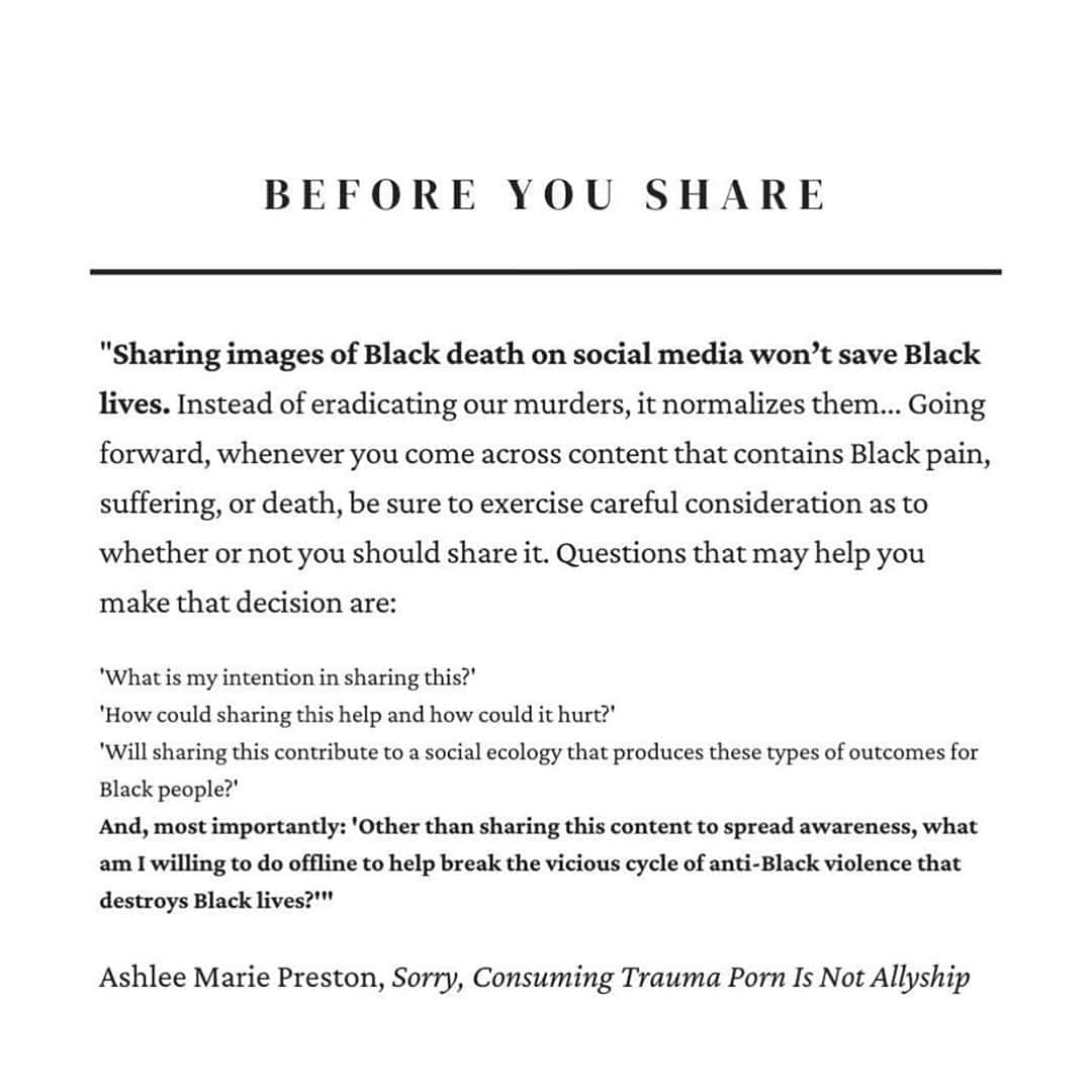 トームさんのインスタグラム写真 - (トームInstagram)「“Sharing images of #Blackdeath on social media wont save #BlackLives” @ashleemariepreston via @mariebeech #blacklivesmatter」8月26日 6時25分 - tomenyc