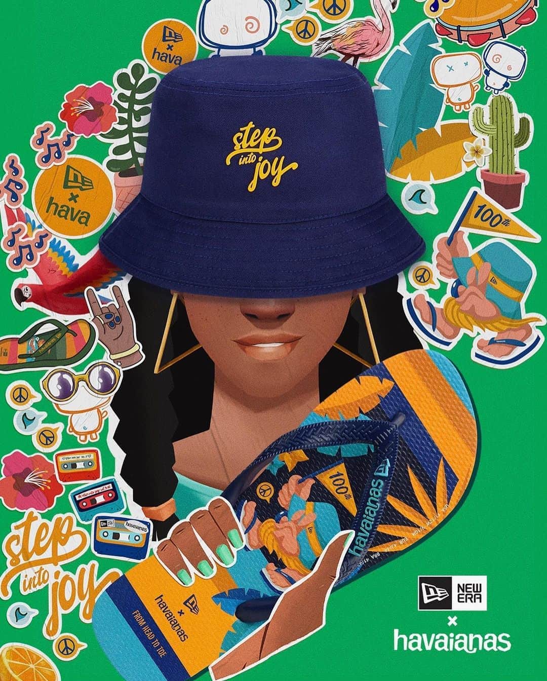 ニューエラ・キャップのインスタグラム：「From head to toe, meet the New Era x @havaianas Collaboration. Available now at neweracap.com . Link in bio」