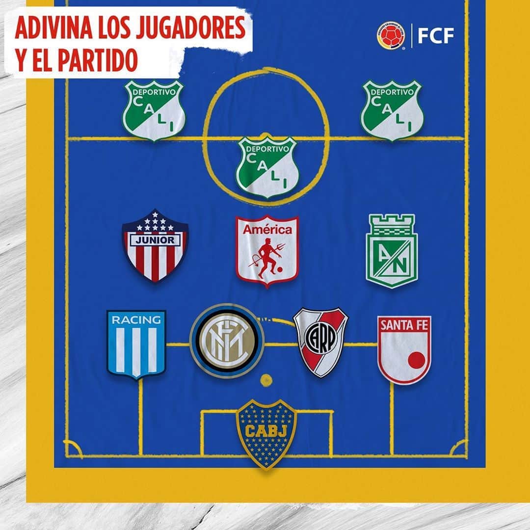 サッカー コロンビア代表チームのインスタグラム：「🚨 Atención, fanáticos 🚨  ¿Pueden ayudarnos a descubrir los jugadores que participaron en este partido y el equipo al que enfrentamos? 🤯   👨 ❓ 🆚 ❓  Comenta con tu respuesta 👇」