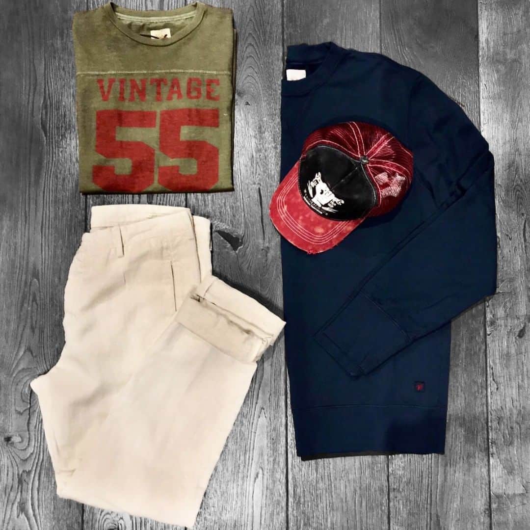 のインスタグラム：「#Vintage55official ⁠ #Vintage55 ⁠#V55 ⁠  #vintage #myvintage #totallook #look #vintageclothing #vintagestore #vintageshop #menswear #outfit #style #sales #fashiongram #fashion #shopping #photooftheday #design #cotton #madeinitaly #madeinitalyclothing #lookman  #football  #cotton #iconic」