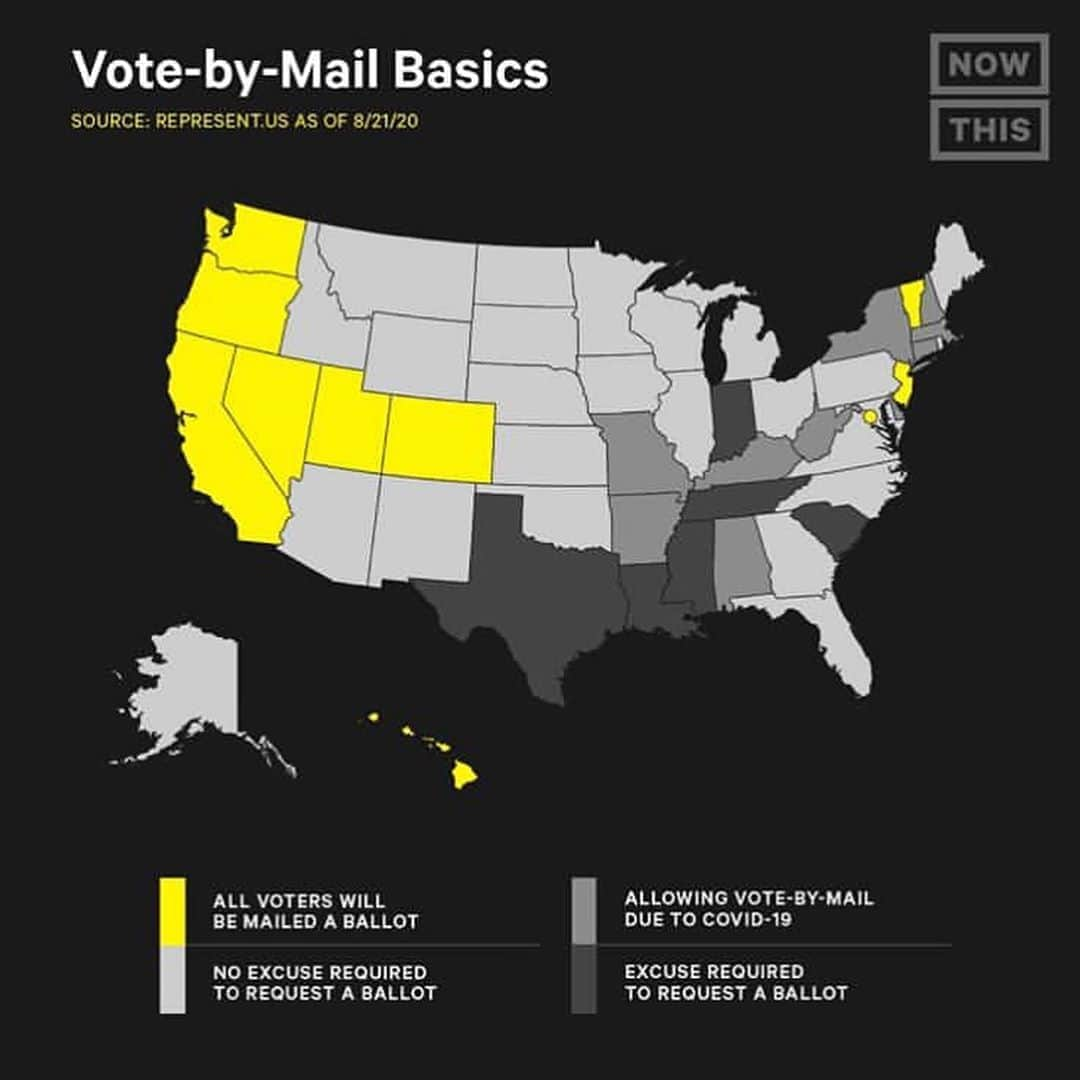 レオナルド・ディカプリオさんのインスタグラム写真 - (レオナルド・ディカプリオInstagram)「Useful info from @NowThisPolitics: 📢 From important deadlines to whether you’re required to list an excuse to request a ballot by mail, here are the vote-by-mail basics you need to know. 📢  Please note: The deadlines listed are the LATEST possible dates to submit an application to vote by mail. We highly encourage voters to apply ASAP and at least 7 business days prior to the listed deadline to ensure your ballot arrives with enough time to submit your vote. Additionally, state requirements might be subject to change amid the Trump administration’s attempt to sue several states that currently allow all mail voting.」8月26日 1時37分 - leonardodicaprio