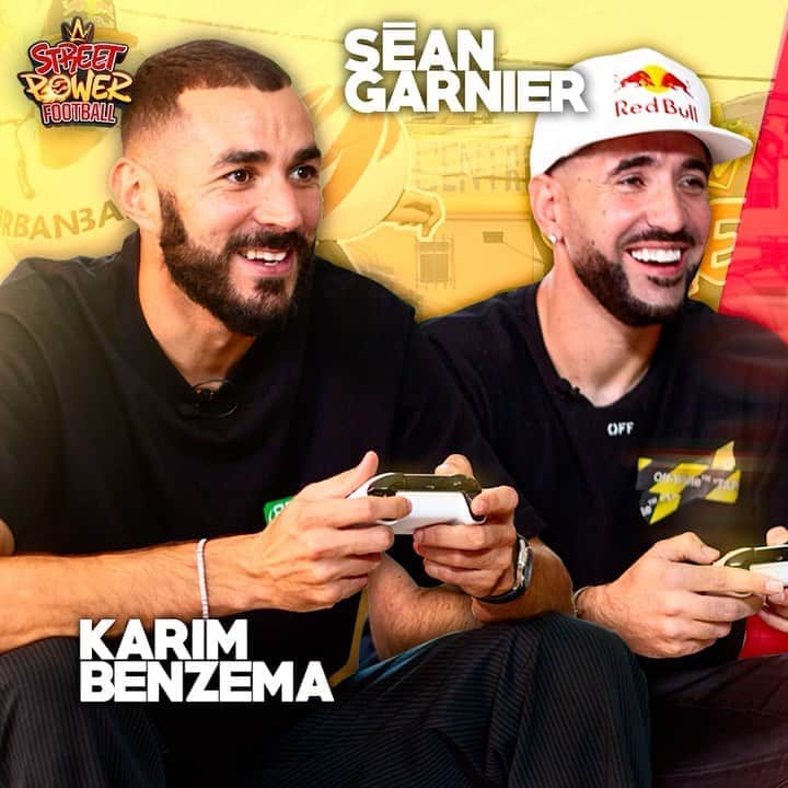 ショーン・ガルニエのインスタグラム：「@karimbenzema test my new video game : STREET POWER FOOTBALL @streetpowergame ! 🔥 After 2 years of work I am really happy to announce you the official launch today of my vidéo game about street football, panna and freestyle, you will be able to make the same move as all the best BALLER in the world  included me in 6 different game mode and @karimbenzema was the first football player to test it ! I can tell you he LOVED IT!  Stay tuned for the full video  🔥 Available : PS4/XBOX/SWITCH  INFO : 🅱️ℹ️🅾️ 🔥 @karimbenzema est le premier joueur de football à test mon nouveau jeux vidéo STREET POWER FOOTBALL  @streetpowergame  La vidéo complète cette semaine . 🔥 Après deux ans de travail acharné je suis très heureux de vous annoncer la sortie officielle de STREET POWER FOOTBALL . Disponible sur XBOX/PS4/SWITCH premier jeux vidéo sur le street football Panna et freestyle avec 6 modes de jeux diffèrent et un mode histoire . Comprenant les meilleurs BALLER du monde . KB9 ma personnellement dit qu’il avait kiffé .👍🏻⚽️🔥 Plus d’info : 🅱️ℹ️🅾️  #streetpowerfootball #videogame #gaming #football #skills #kb9 #benzema #madrid #seangarnier #seanfreestyle」