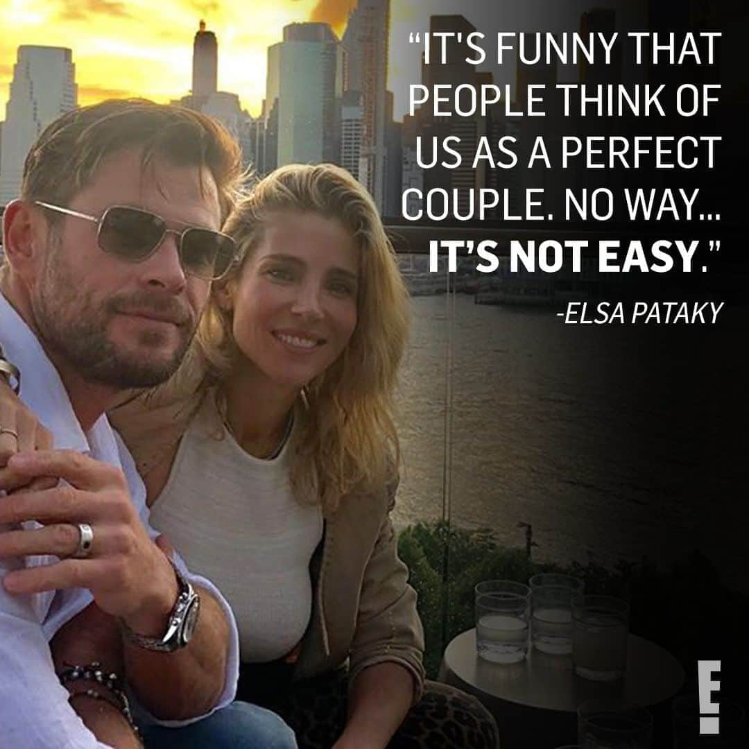 E! Onlineさんのインスタグラム写真 - (E! OnlineInstagram)「Chris Hemsworth & Elsa Pataky are not the perfect couple, despite what fans might think. Elsa gets candid on the "constant work" they put into their marriage at the link in our bio. (📷: Instagram)」8月26日 2時45分 - enews