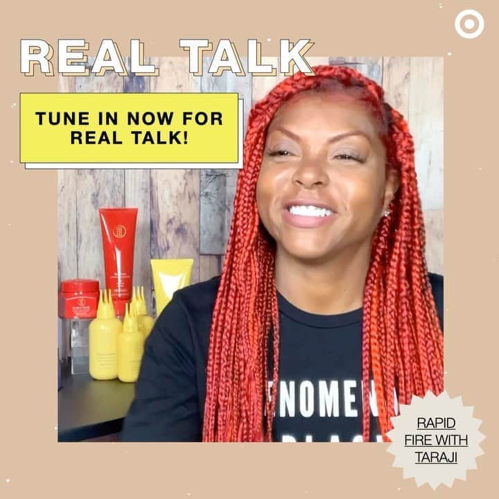 Target Styleのインスタグラム：「She's passionate about her washday song and twist outs, but she's also passionate about mental health and wellness. @TarajiPHenson, founder of @TPHByTaraji, is taking over @Target IG Stories today to have a REAL TALK on her favorite mental health exercises and more! Head over to @Target to watch now.」