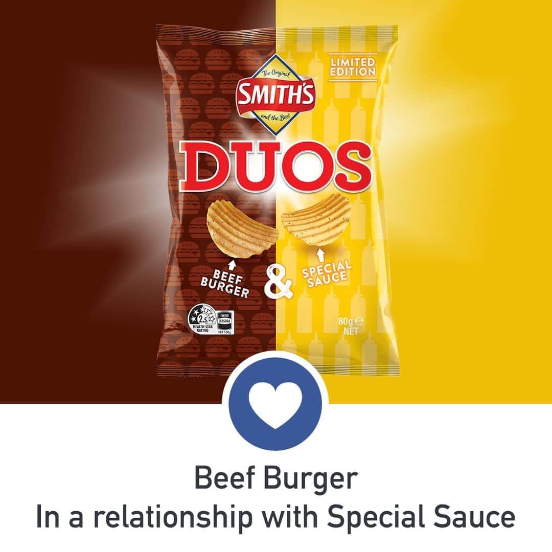 7-Eleven Australiaさんのインスタグラム写真 - (7-Eleven AustraliaInstagram)「Beef Burger ❤s Special Sauce. These 2 flavours have coupled up for TWICE the snacking fun Smith’s DUOS!」8月26日 16時00分 - 7elevenaus