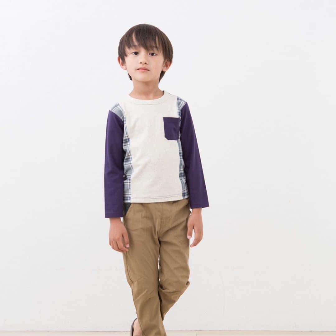 TAPPETのインスタグラム：「2020AW  チェック切替Tシャツ  落ち着いたカラーのチェックの切替が、おしゃれな1枚。  オートミールとブルーの2色展開。 どちらのカラーも甘すぎない色味で大人ゴコロをくすぐります♪  color:オートミール、ブルー  2020awアイテム、予約販売を開始しております。 商品追加されました👕 詳しくはオンラインショップをご覧くださいませ。」