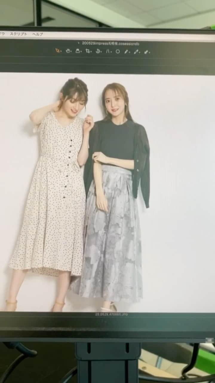 平木愛美のインスタグラム：「shooting⚪️  ティファちゃんと一緒だった時の♡ @lespros_tiffany  @arpege_story  @apu」