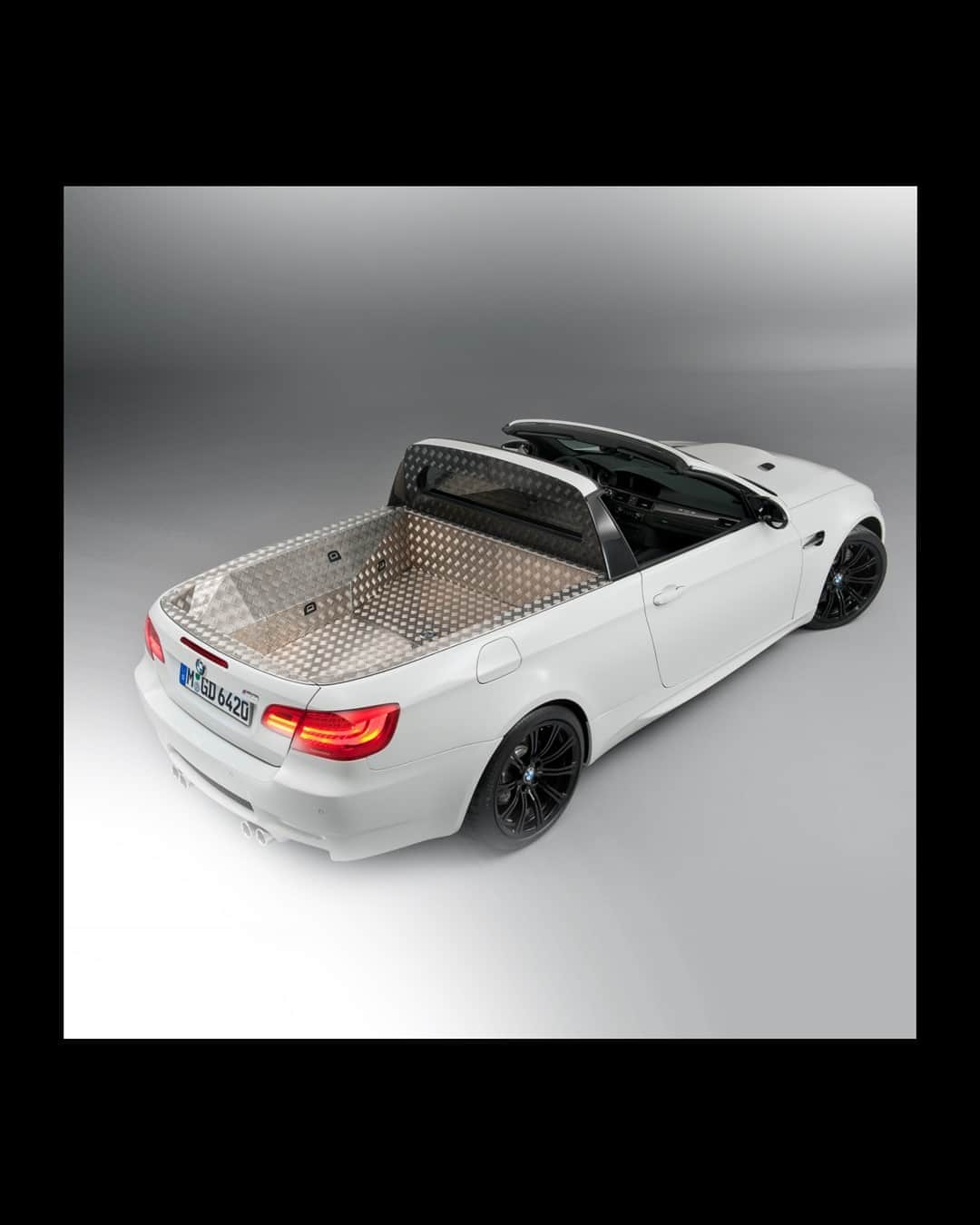 BMWのインスタグラム：「The most practical M car ever built. The BMW M3 pick-up truck was unveiled on April Fools back in 2011 and can still be seen driving around in Munich sometimes… #BMW #M3 #pickup @BMWM #E92」