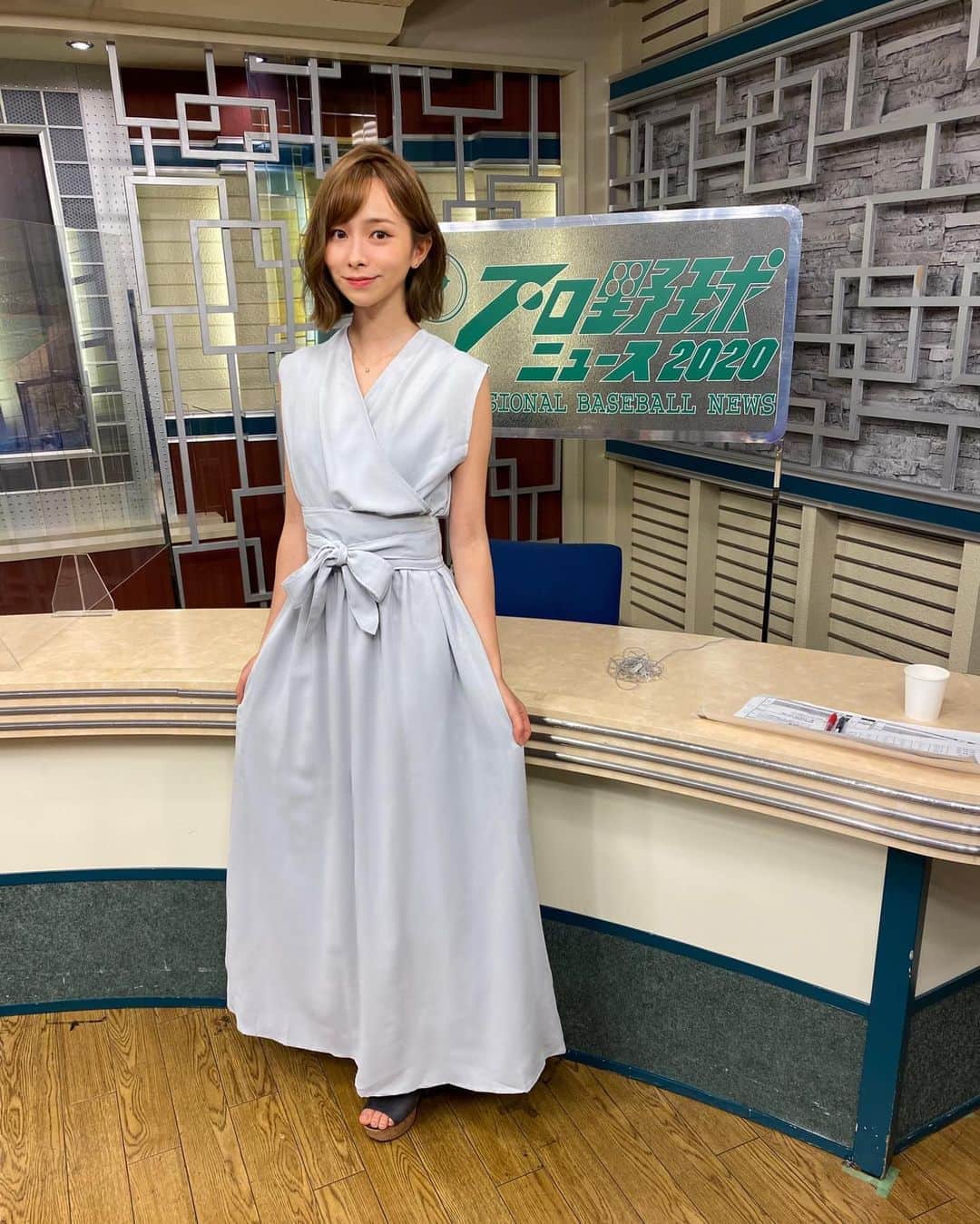 黒澤詩音のインスタグラム：「* フジテレビone #プロ野球ニュース　⚾️  本日もありがとうございました！ 真中さんのコーナー、野球のミカタ！でご紹介した"真中さん式良いバッター指数" 明日から注目してみましょう✊✨  衣装提供👗 @pierrot_shop   #cx #cs #フジテレビ #フジテレビONE #野球 #プロ野球 #アナウンサー #衣装」