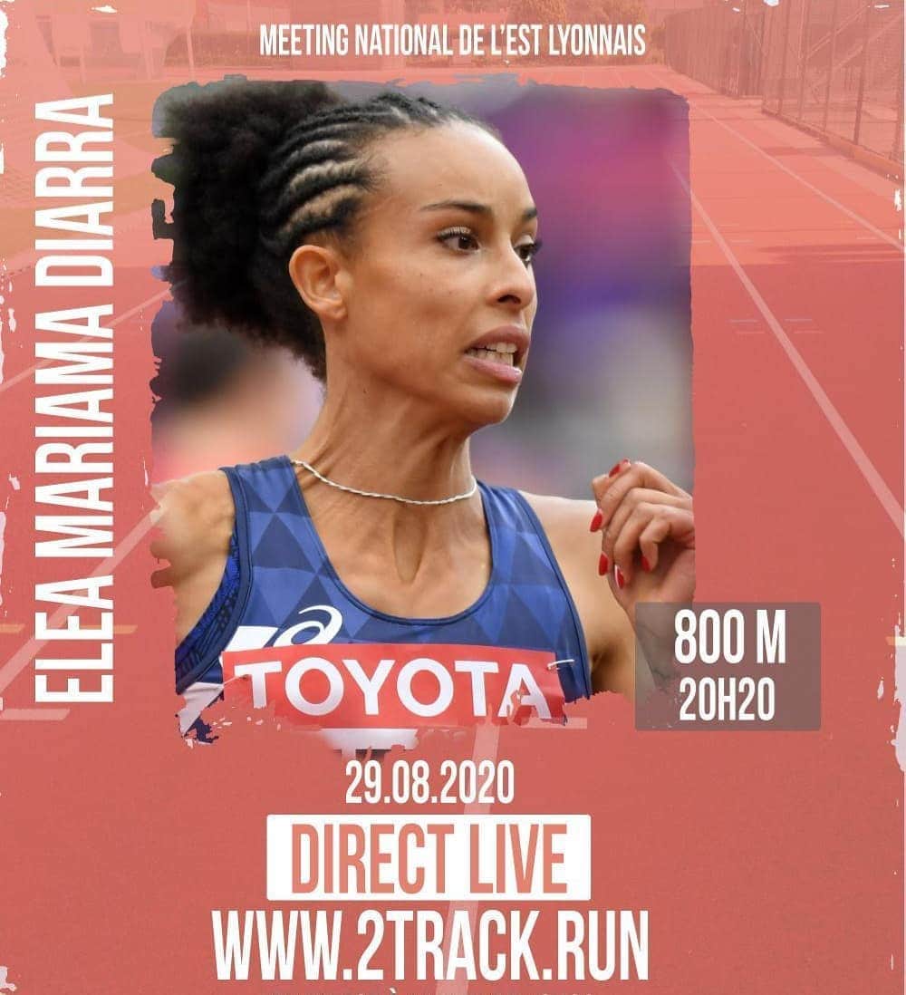 Elea Mariama DIARRAのインスタグラム：「Je suis très heureuse de participer au Meeting National de l'Est Lyonnais organisé par mon @decinesmeyzieu_athle adoré 🤗 . . .  Dernier petit effort sur la piste avant de partir en vacances car je serai lièvre sur la première série du 800m femmes. . . . On vous attend samedi ☝🏽 ( mais si vous ne pouvez pas venir, suivez le live 😉)」