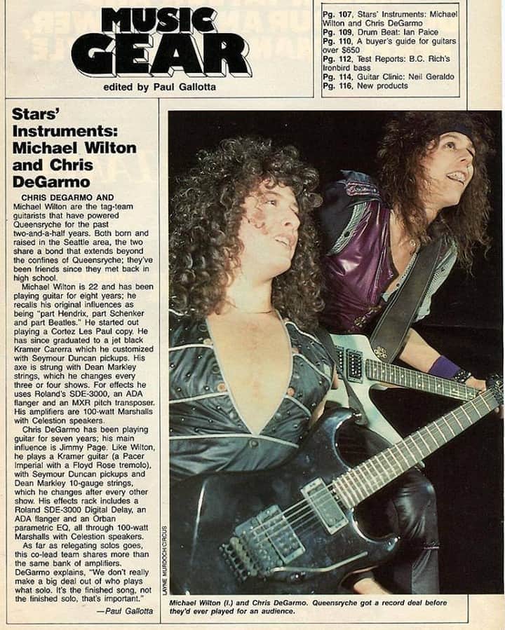 Queensrycheさんのインスタグラム写真 - (QueensrycheInstagram)「#waybackwednesday - Circus Magazine1985 in the "Music Gear" section about 2 very young guitarists at the time: Chris DeGarmo and Michael Wilton (credit Paul Gallotta) #queensryche #wbw #waybackwhen #circusmagazine #circa1985 #musicgear #chrisdegarmo #michaelwilton #guitarists #guitarplayers #soyoung #only22yearsold #memoriesforlife #goodfriendsthenandnow #alookback」8月26日 22時49分 - queensrycheofficial