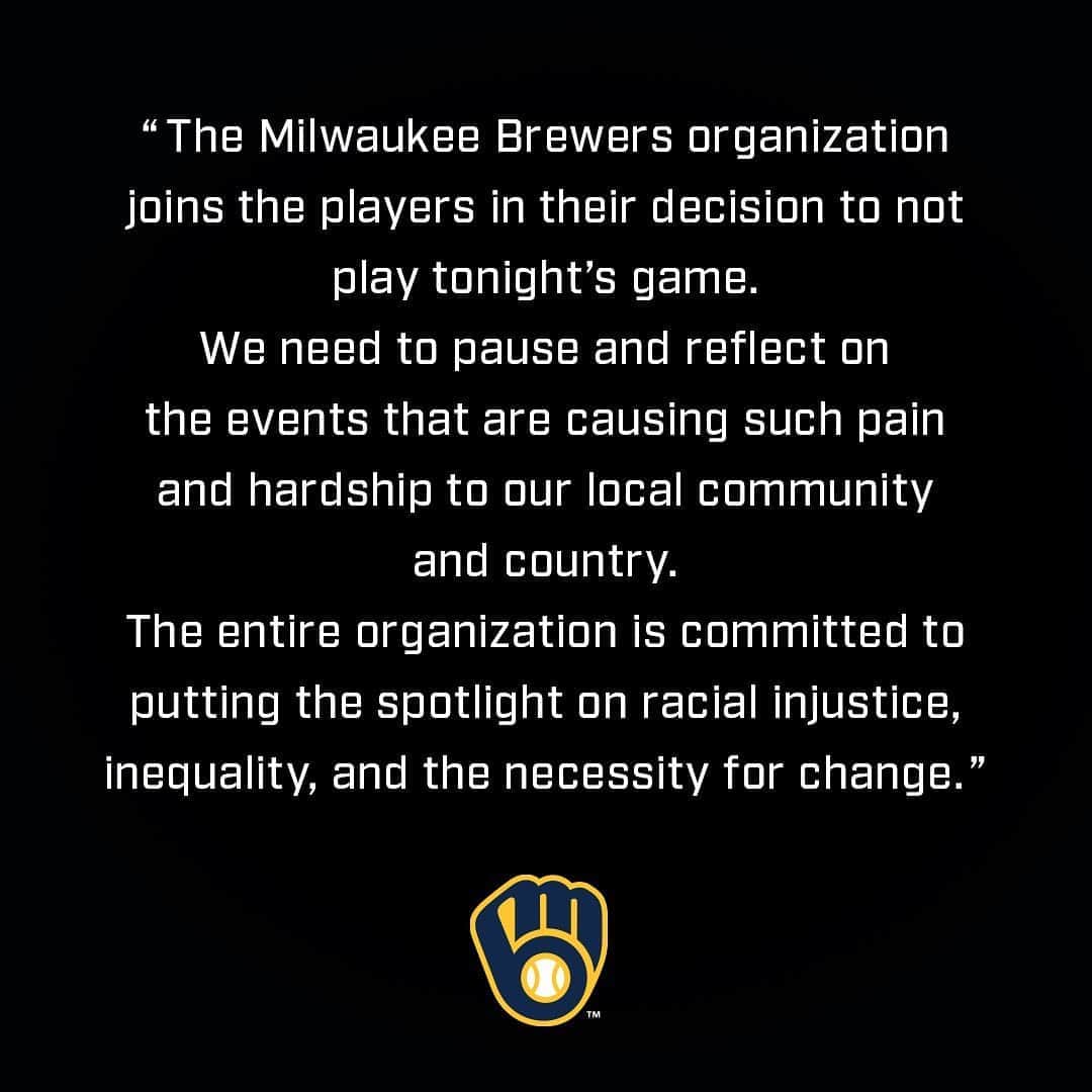 ミルウォーキー・ブルワーズさんのインスタグラム写真 - (ミルウォーキー・ブルワーズInstagram)「A statement from the Milwaukee Brewers.」8月27日 9時40分 - brewers