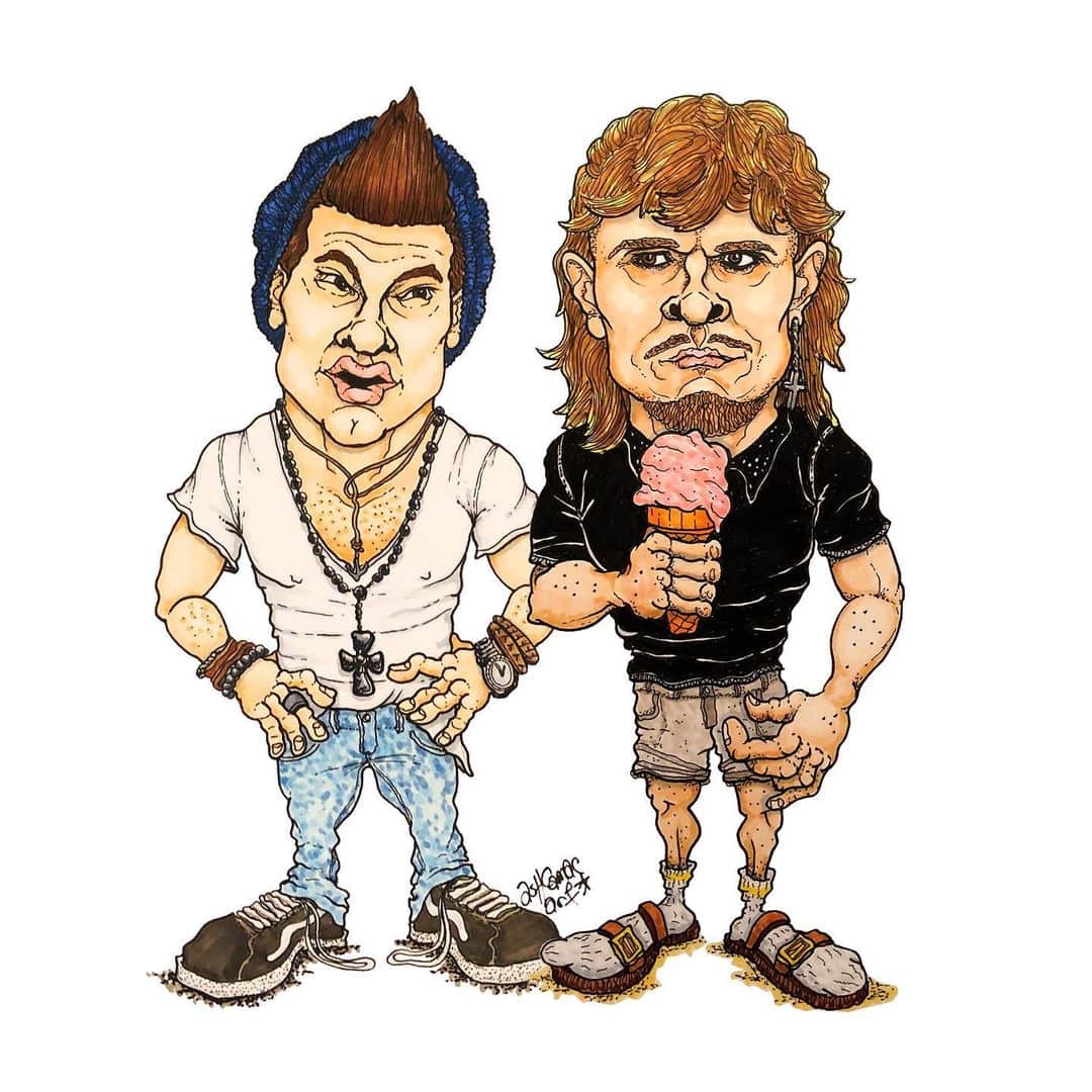 アダム・ディバインのインスタグラム：「Missing my TV buddy Keefe and my real life homie @tonycavalero. Thanks to the artist (who I don’t know his or her name) for capturing our exact likenesses. Hold up. This is the artist @ashcamac_art」