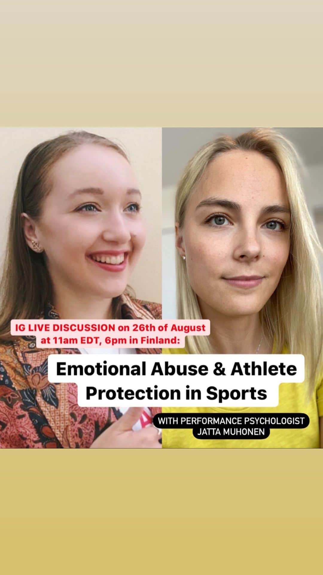 キーラ・コルピのインスタグラム：「After having some technical difficulties we got this important conversation going!! Thank you so much @jatta_performance for sharing your valuable knowledge and experience so openly 🙏🏼❤️  #emotionalabuse #athletewellbeing #athleteprotection #performancepsychology」