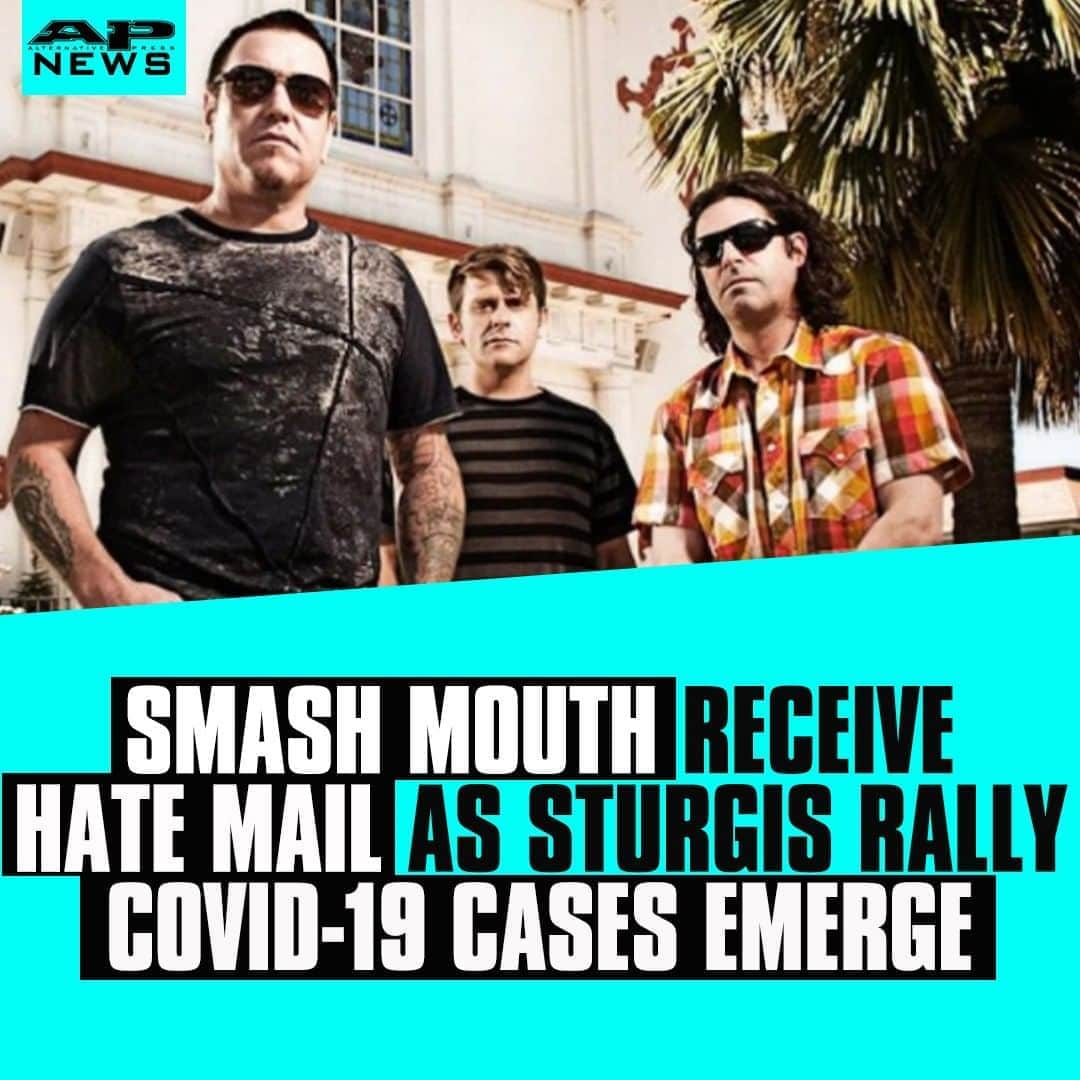 Alternative Pressさんのインスタグラム写真 - (Alternative PressInstagram)「@smashmouthsmash fans are not happy with the band’s involvement in the Sturgis Rally that now has more than 100 new coronavirus cases linked to it ⁠ LINK IN BIO⁠ .⁠ .⁠ .⁠ #smashmouth #sturgisrally #smashmouthconcert #sturgisrallyconcert #alternativepress #altpress」8月27日 2時40分 - altpress