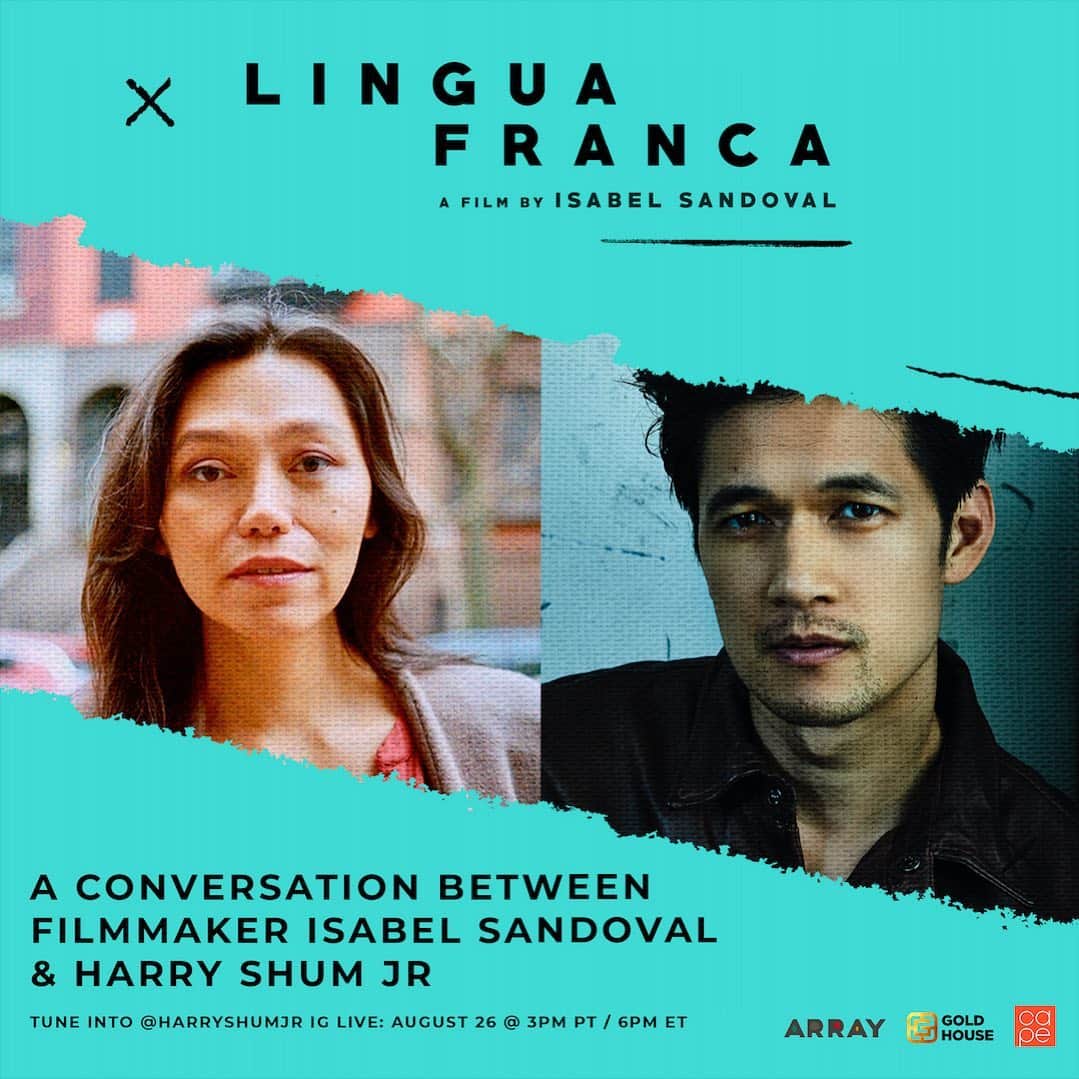 のインスタグラム：「Tune in later today on IG Live as @shelbyrabara and I speak with the immensely talented writer, producer, director, editor and star of “Lingua Franca” @isabelvsandoval which comes out today on @netflix ! @arraynow @goldhouseco」