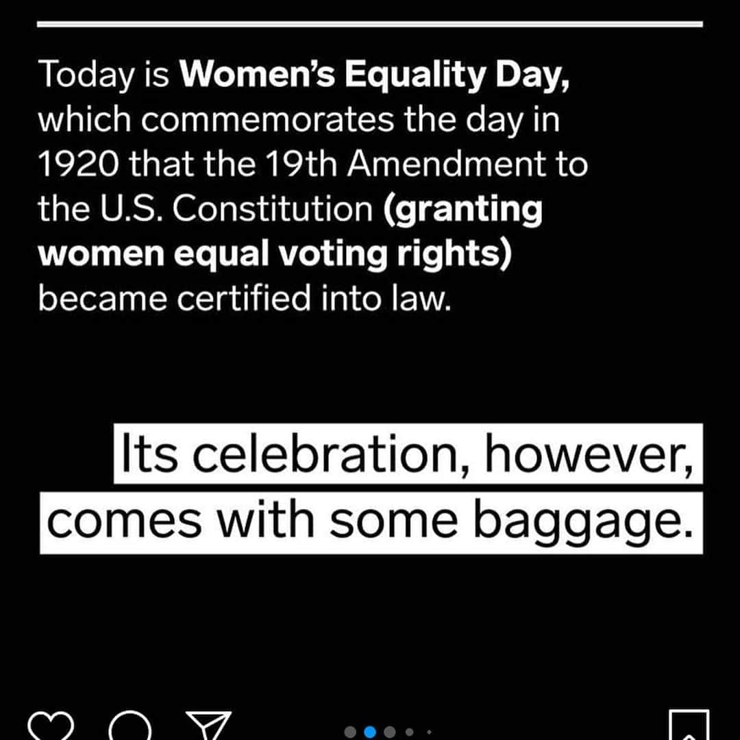 Eileen Kellyさんのインスタグラム写真 - (Eileen KellyInstagram)「Today on #WomensEqualityDay, while celebrating how far we’ve come, we recognize how far we still have to go. (via @chnge)」8月27日 6時05分 - killerandasweetthang