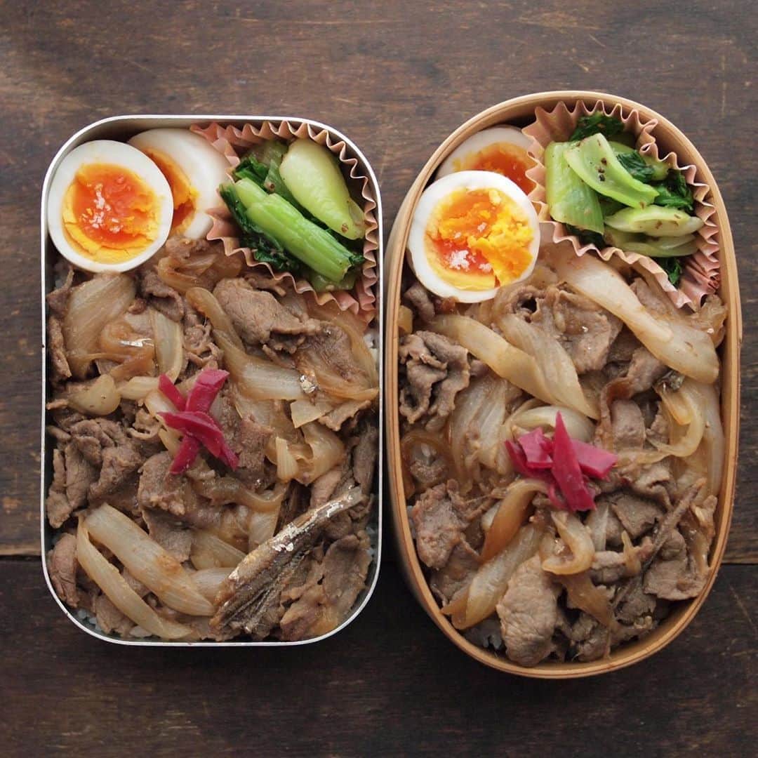 Rocoさんのインスタグラム写真 - (RocoInstagram)「08.27 牛丼弁当 (いりこも一緒に煮たらいいお出汁が出て美味しく出来ました)  #roco弁 #obento#bento#牛丼弁当 #いりこのやまくに#いりこだし」8月27日 6時21分 - rororo_roco