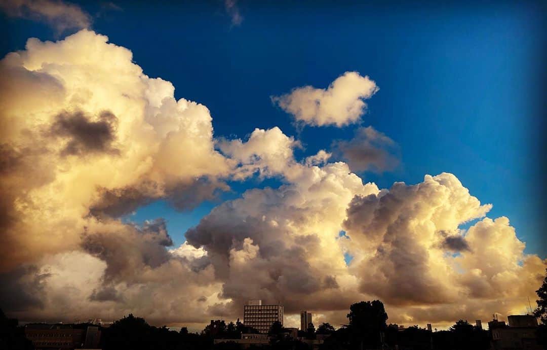 時任三郎のインスタグラム：「今日は朝からロケ すでに雲がもくもくと 暑くなりそうだな #雲」