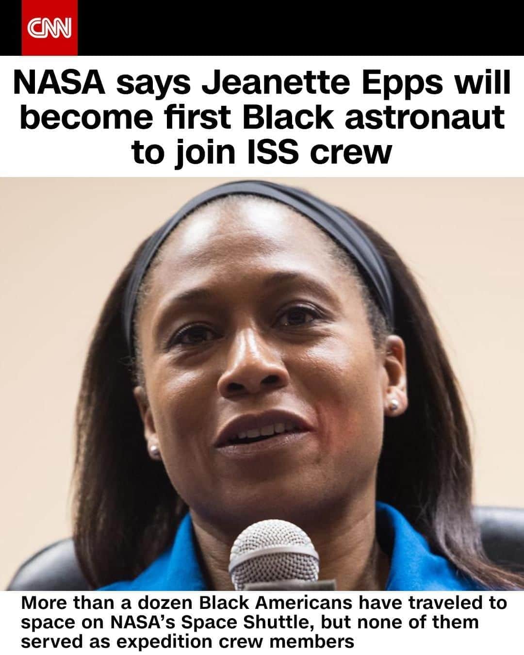 CNNさんのインスタグラム写真 - (CNNInstagram)「NASA astronaut Jeanette Epps, who has a doctorate in aerospace engineering and served seven years as a technical intelligence officer at the CIA, will become the first Black astronaut to serve as a crew member of the International Space Station. Epps will be on a 2021 mission aboard a Boeing-built Starliner spacecraft, NASA announced Tuesday. Though more than a dozen Black Americans have traveled to space, none has had the opportunity to live and work in space for an extended period. (📸: Joel Kowsky/NASA)」8月27日 7時01分 - cnn