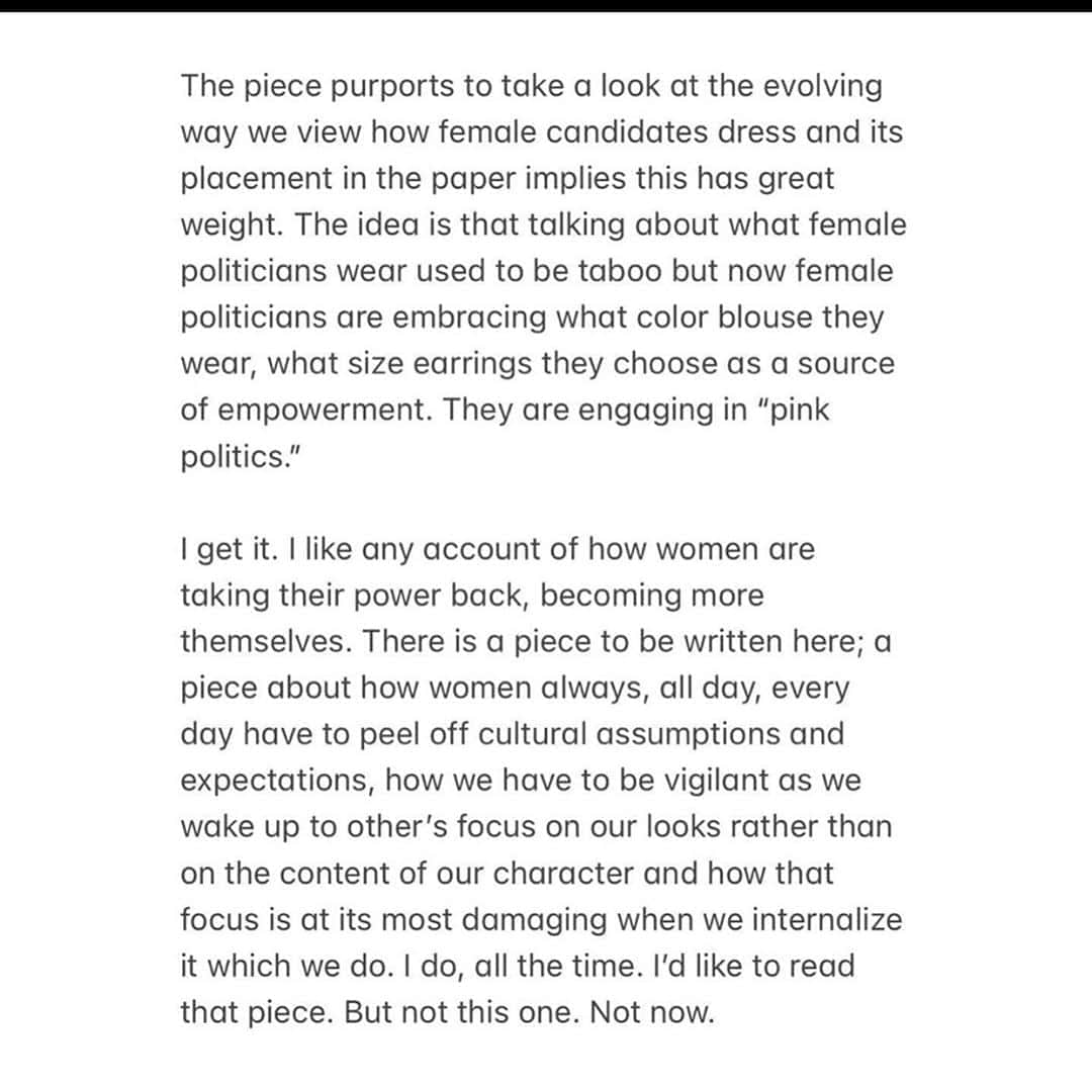 トームさんのインスタグラム写真 - (トームInstagram)「"...I like any account of how women are taking their power back, becoming more themselves. There is a piece to be written here: a piece about how women always, all day, every day have to peel off cultural assumptions and expectations, how we have to be vigilant as we wake up to others focus on our looks rather than on the content of our character and how that focus is at its most damaging when we internalize it which we do. I do, all the time. I'd like to read that piece. But not this one. Not now.  The United States is quite literally on fire as I write this. An admitted sexual predator still has another four years as president within his grasp. 177,000 people have died as of this writing and their blood is on the hands of a President and Senate who did not protect them and I'm reading an article, with strong placement in the [NYTimes], about Michelle Obama's jewelry.  I can't anymore. I can't take it. I mean I will take it because what is the alternative but to feel that even the accused 'liberal media' is giving airtime to any discussion of this is enraging. How about an in-depth look at Kamala Harris' history with legislation around the death penalty? Young voters, I know post that she's 'pro-death penalty," but a deep dive proves that she is not so and things aren't so simple. Instead, I'm reading a  piece about the "fabulous ruching..." on her otherwise "...conservative..." pant-suit." @helenhunt BRAVO! #whatwomenwant #girlsjustwannahavefun #GIRLSJUSTWANNAHAVEFUN(DAMENTALRIGHTS)」8月27日 7時01分 - tomenyc