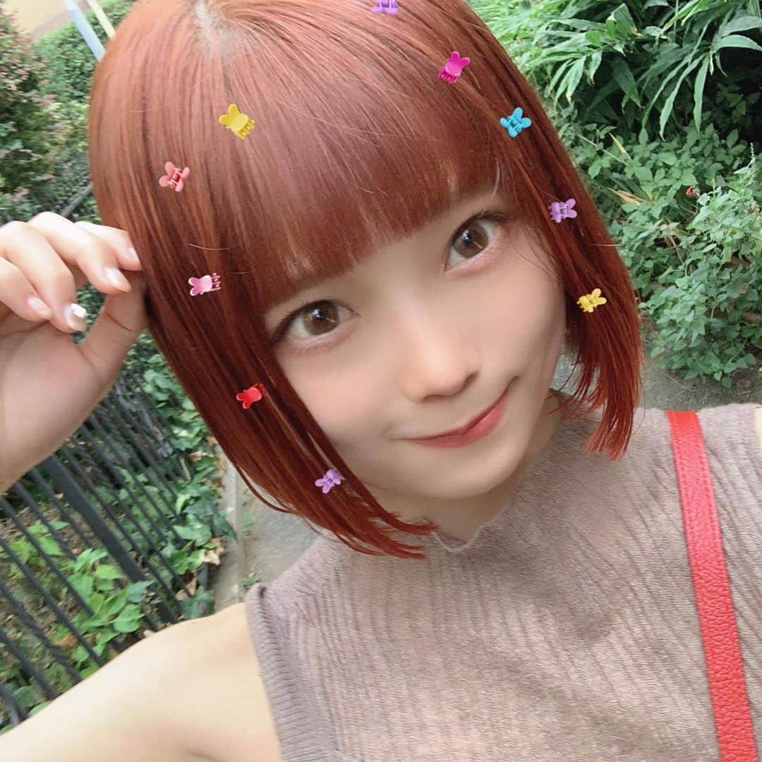 加藤ひなたのインスタグラム：「みんな、、オレンジヘアーとってもオススメする、、🥺めっちゃ可愛い🥺 momoさんありがと〜ございます🍊🧡🍊🧡」