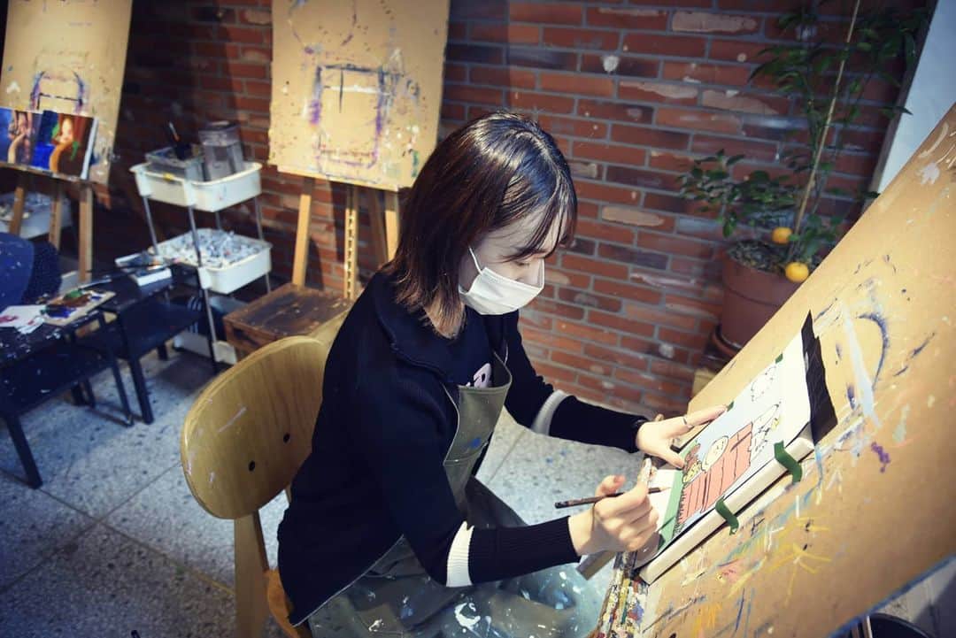 パク・ソヨンさんのインスタグラム写真 - (パク・ソヨンInstagram)「Sotist👩‍🎨🎨( My new hobby ) . . 새로운 취미생활이 생겼다😌✨」8月27日 19時42分 - f.skater_soyoun