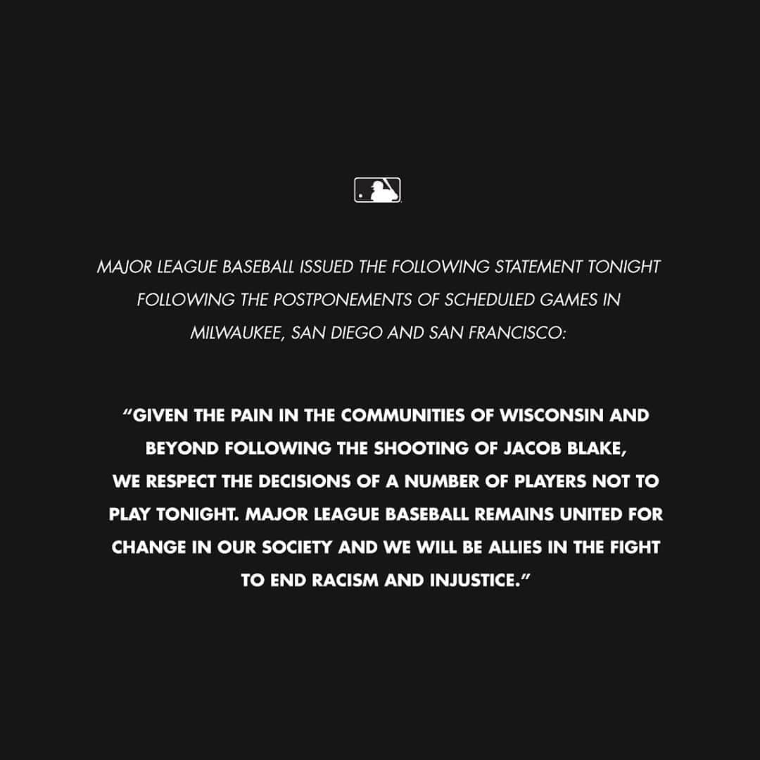 MLBさんのインスタグラム写真 - (MLBInstagram)「Statement from Major League Baseball:」8月27日 11時01分 - mlb