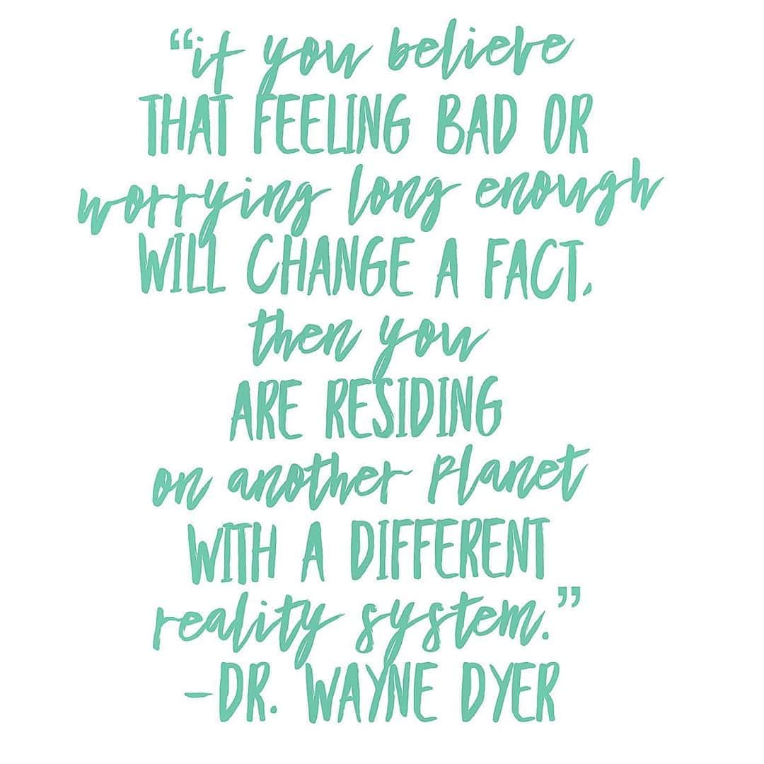 のインスタグラム：「“If you believe that feeling bad or worrying long enough will change a fact, then you are residing on another planet with a different reality system.” - Dr. Wayne Dyer  💜👊🏽」