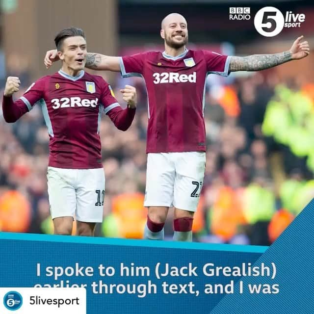 アラン・ハットンのインスタグラム：「Posted @withregram • @5livesport Alan @Hutton02 says former #AVFC teammate @JackGrealish is determined to prove Gareth Southgate wrong. 💪🏼」