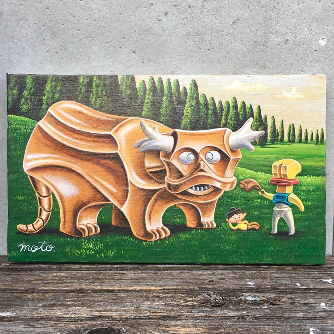 本秀康さんのインスタグラム写真 - (本秀康Instagram)「黄金獣を飼う男(B) Men with the Golden Beast (B)  #painting #acrilicpainting #art」8月27日 17時08分 - hideyasu_moto