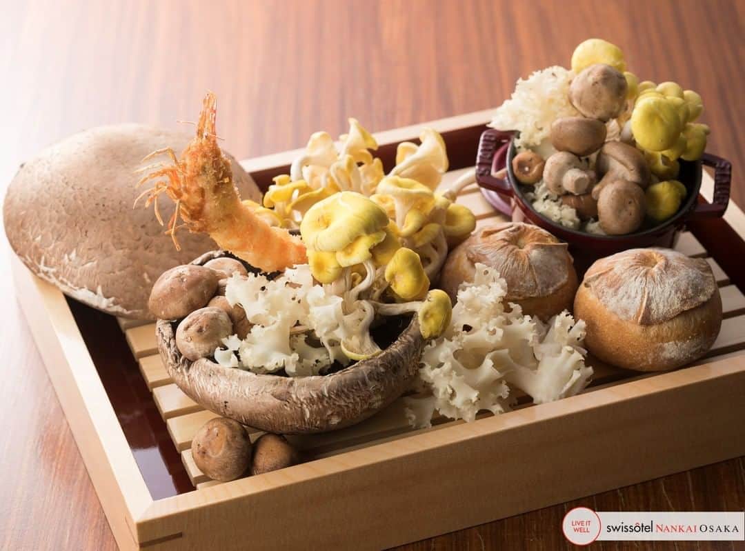 スイスホテル南海大阪さんのインスタグラム写真 - (スイスホテル南海大阪Instagram)「石原シェフの季節の串コースでは、シンプルでいながらも旨みが凝縮された「きのこ」をたっぷりご堪能いただけます。#シュン #串揚げ   Wildly delicious. Chef Ishihara's Kushiage Course highlights the simple yet bursting with flavour assortment of mushrooms. #SHUNOsaka #Kushiage」8月27日 17時58分 - swissotelnankaiosaka_official